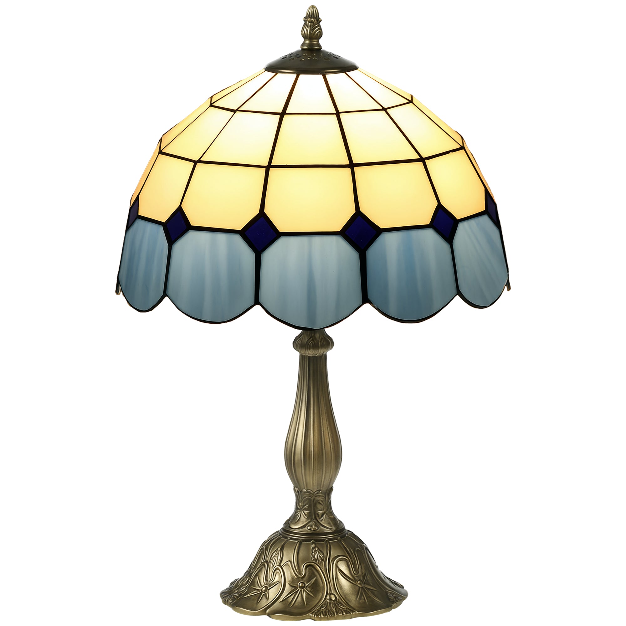 Candeeiro de Mesa Vitral Azul Ø31x48 cm