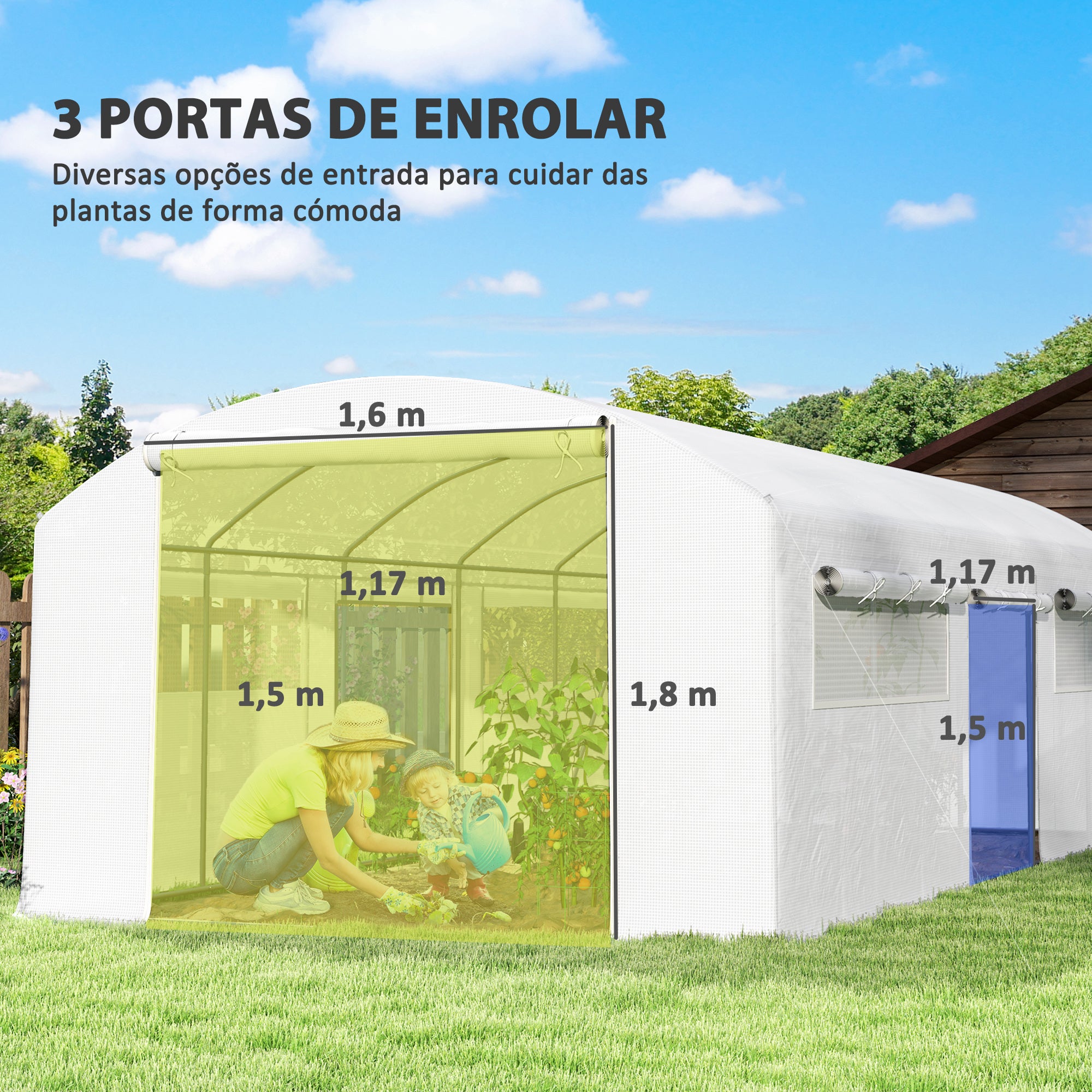 Estufa Tipo Túnel – 594x300x200 cm – Branco – PE