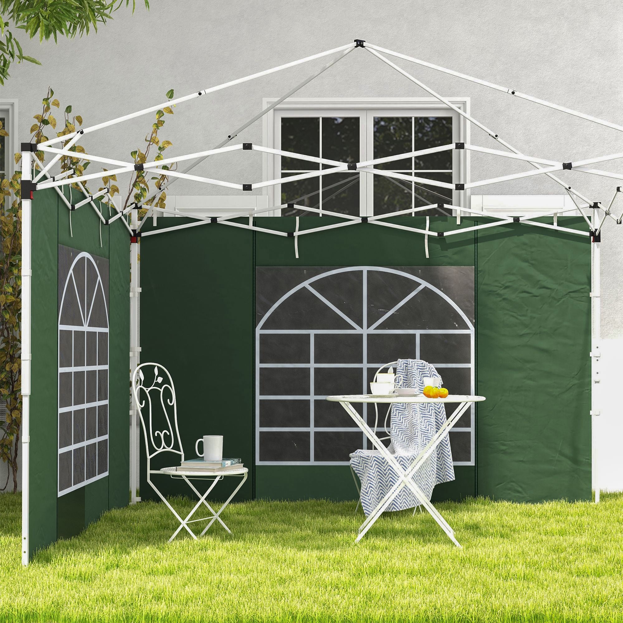 Paredes Laterais para Tenda de Jardim – 295x195 cm – Verde – Tecido Oxford