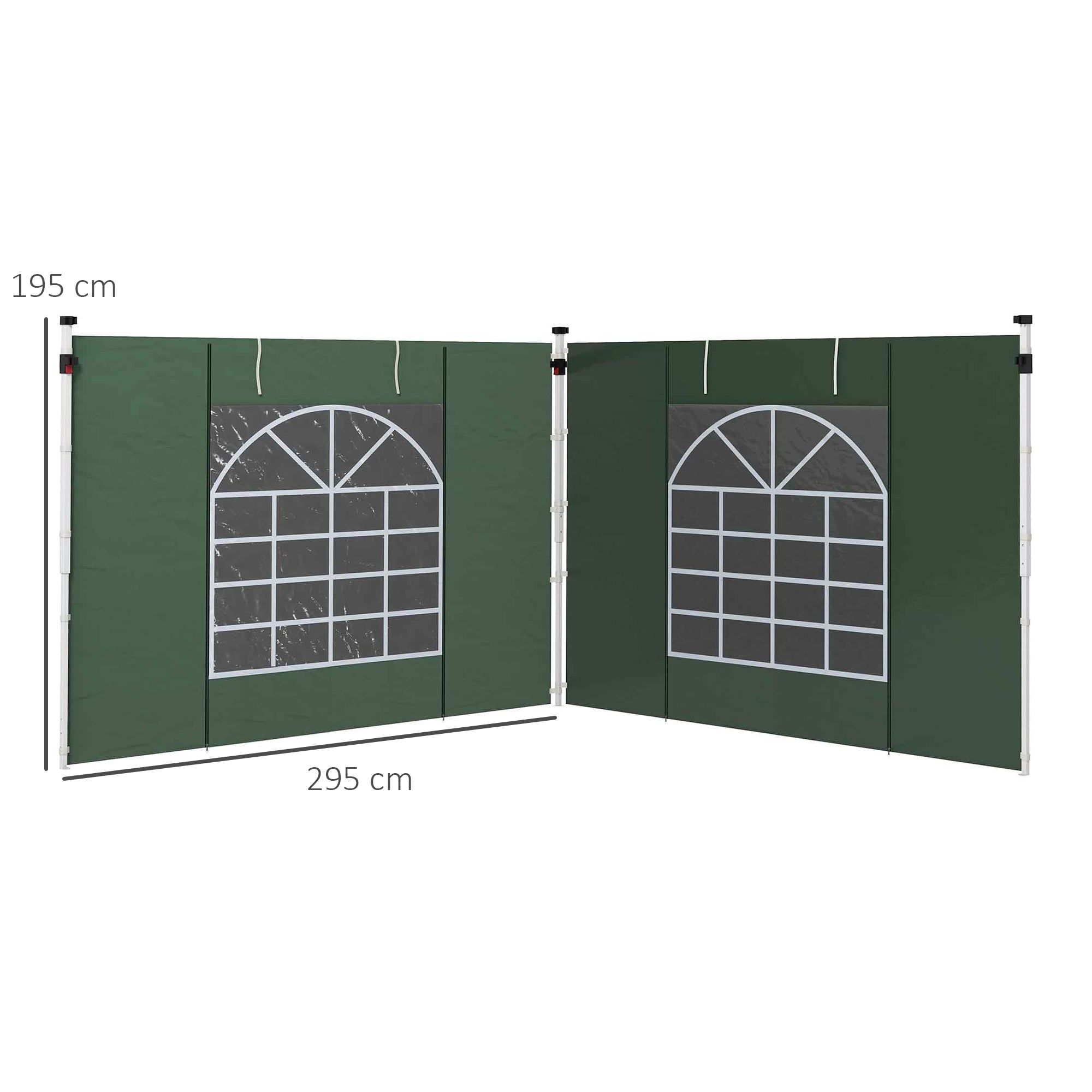 Paredes Laterais para Tenda de Jardim – 295x195 cm – Verde – Tecido Oxford