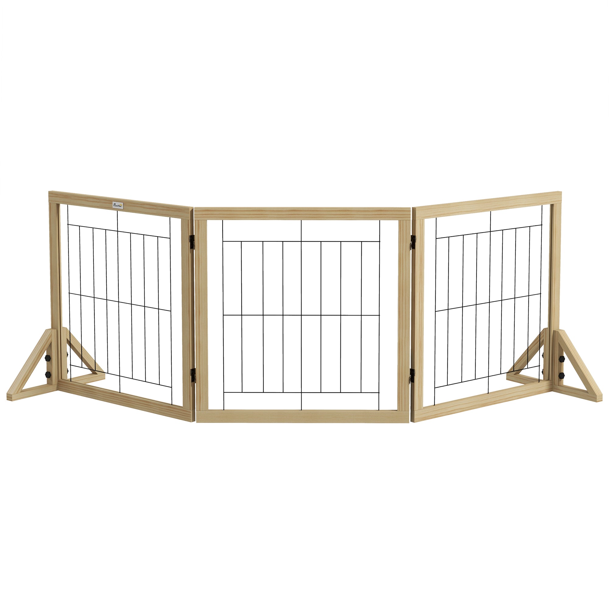 Barreira para Cães de Madeira 210x44x70 cm - Cor de Madeira Natural
