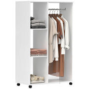 Roupeiro Aberto de Madeira 80x40x128cm - Branco