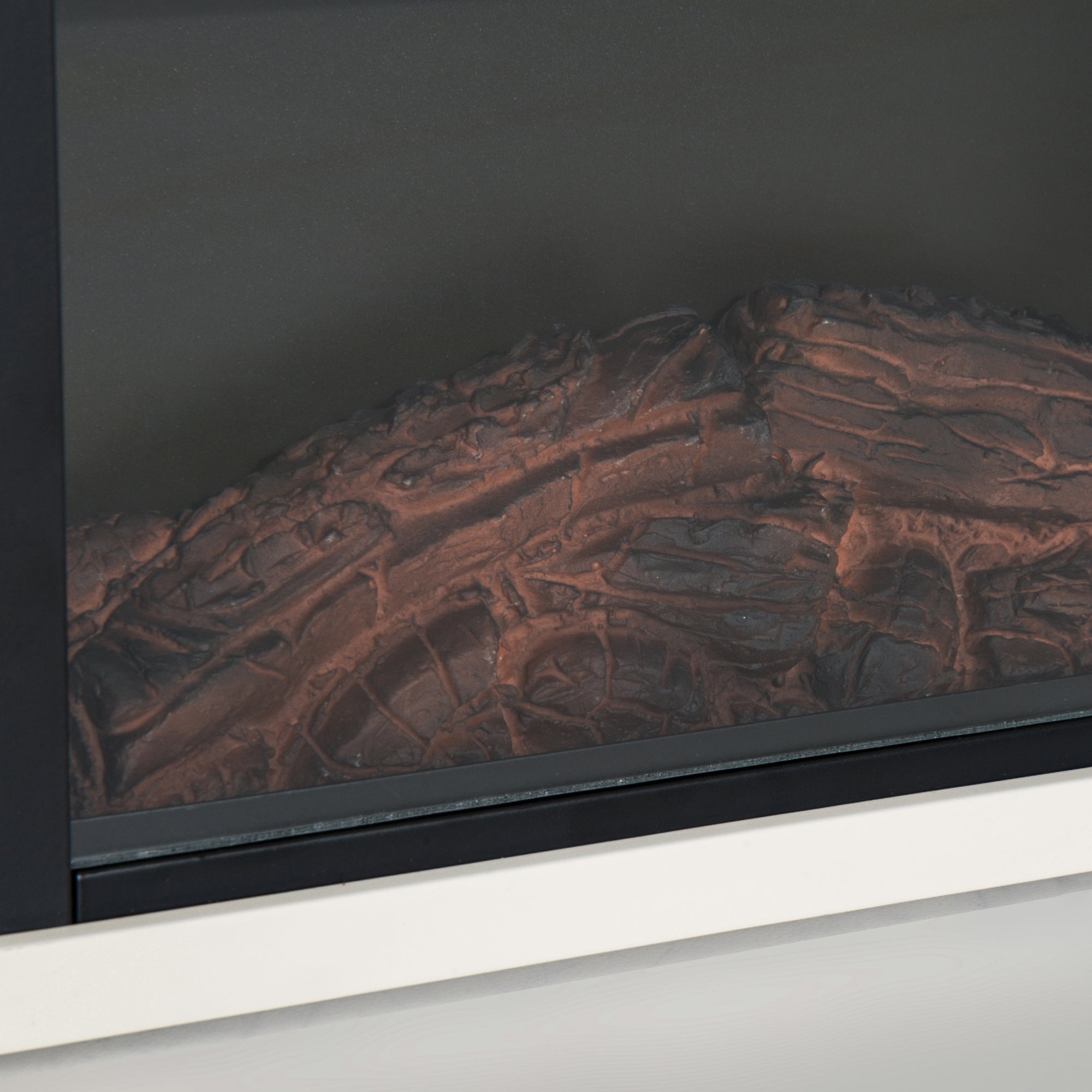 Lareira Elétrica Compacta Branca 34x17x25cm - Efeito de Chama Realista
