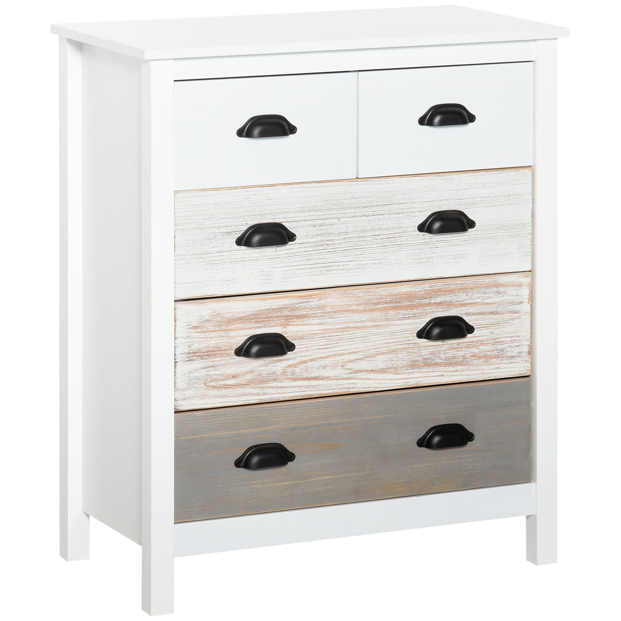 Cómoda Vintage 5 Gavetas 70x38x85 cm Branco