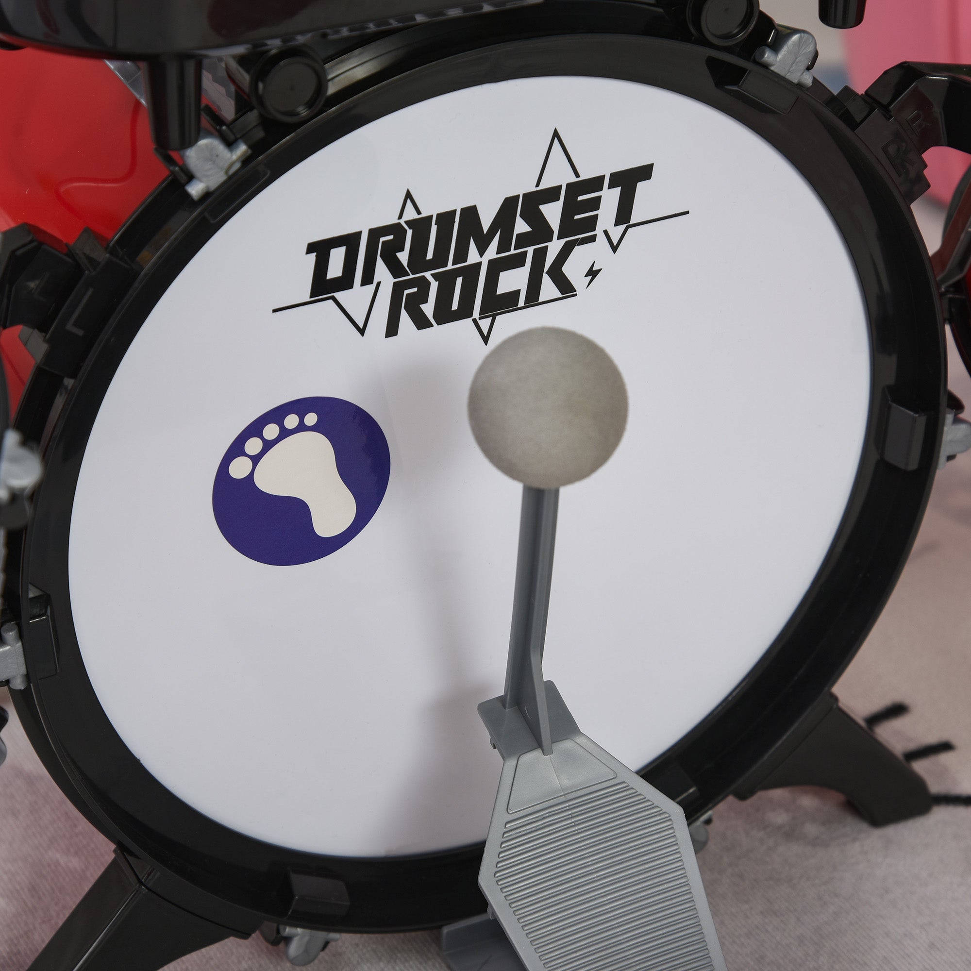 Bateria Infantil com Teclado e Microfone Vermelho 77,5x40x76,5 cm