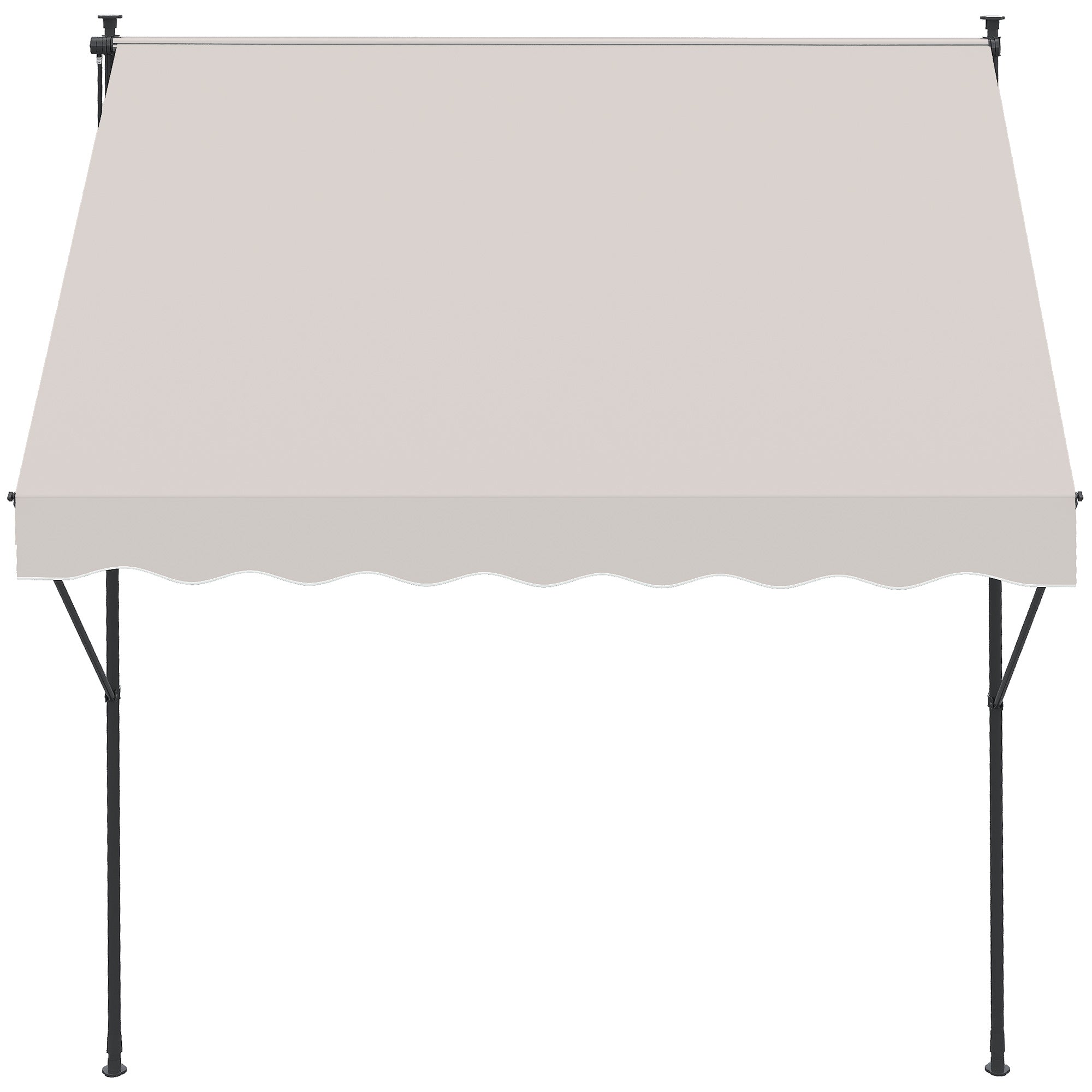 Toldo Manual Retrátil 200x170x200-290 cm Cor Creme Branco