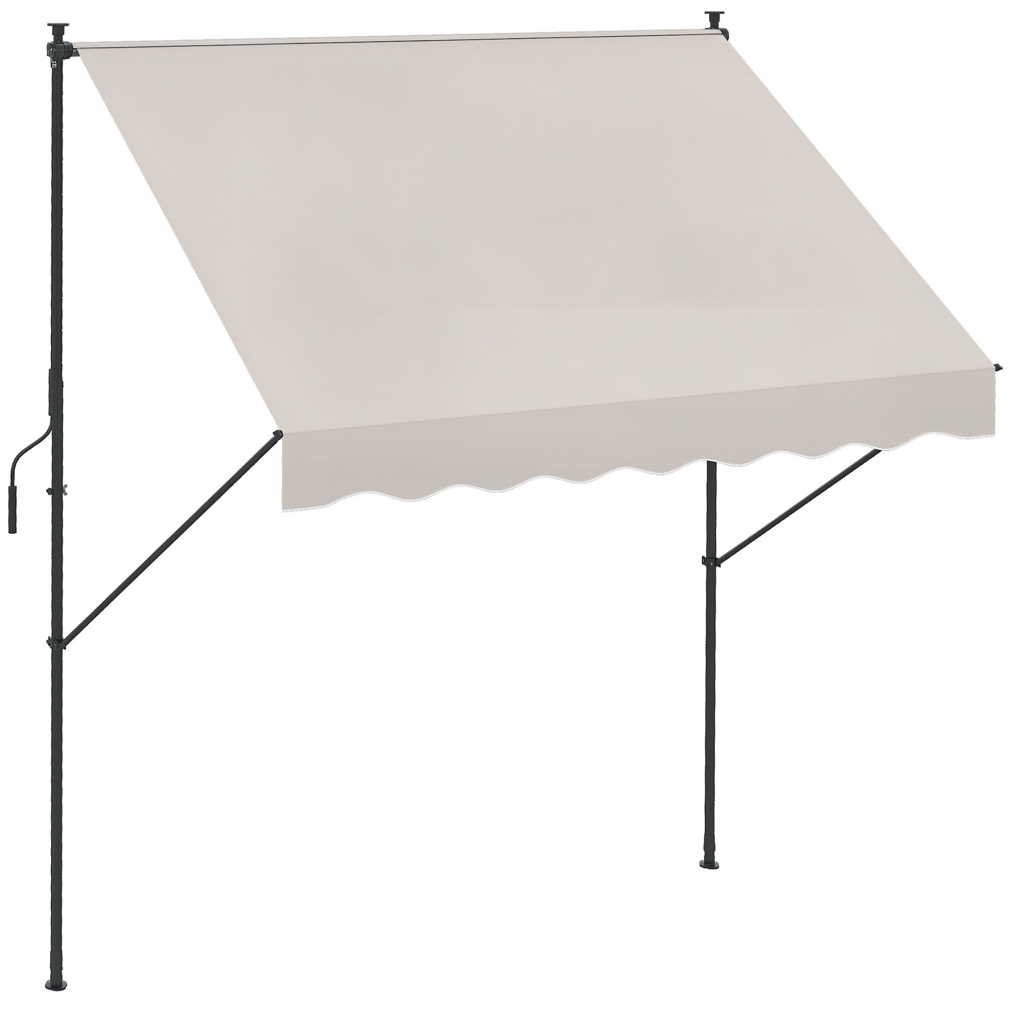 Toldo Manual Retrátil 200x170x200-290 cm Cor Creme Branco