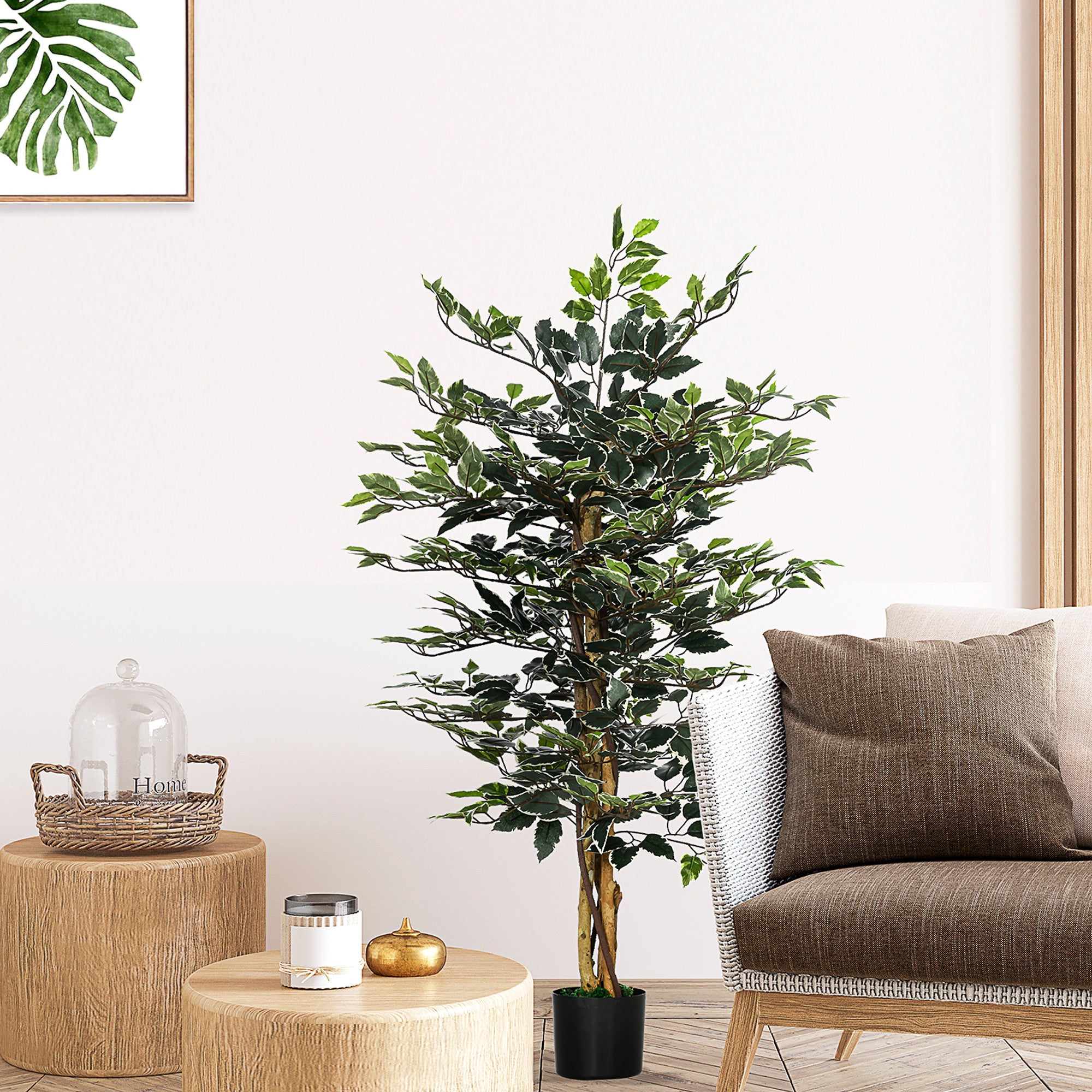 Planta Artificial de Ficus – 130 cm – Verde – Plástico PE