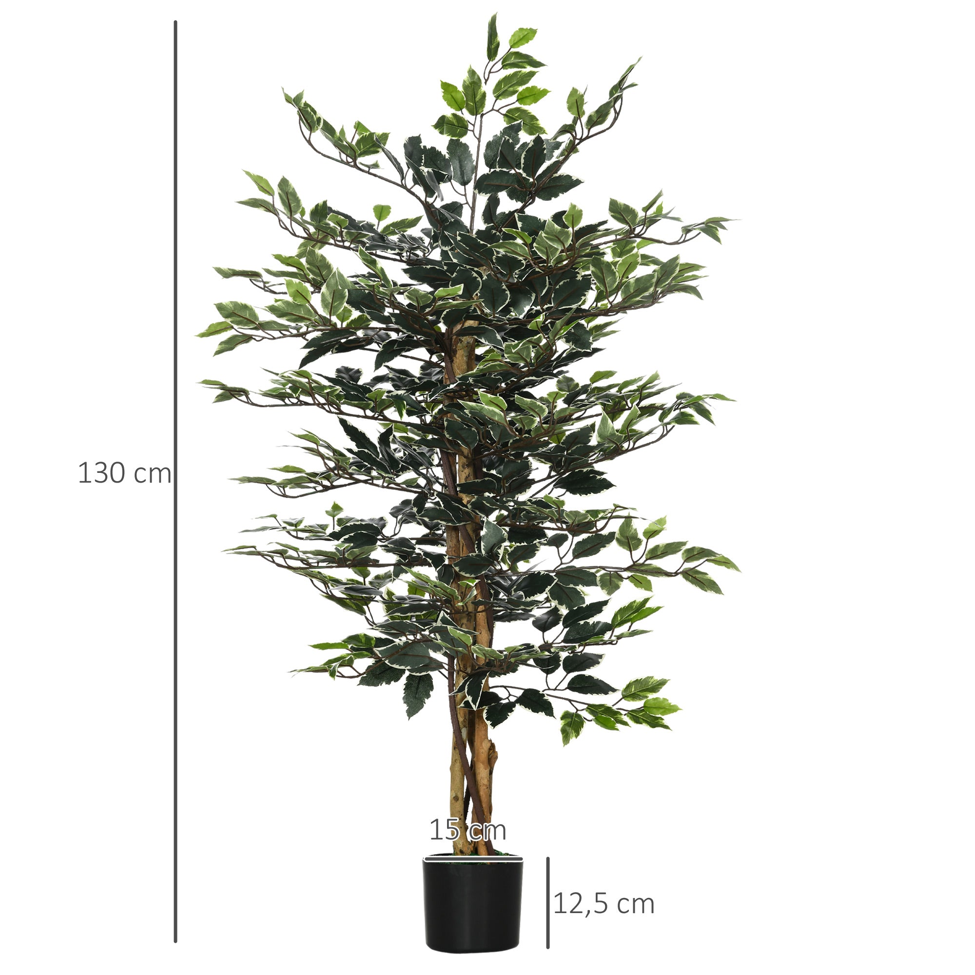 Planta Artificial de Ficus – 130 cm – Verde – Plástico PE