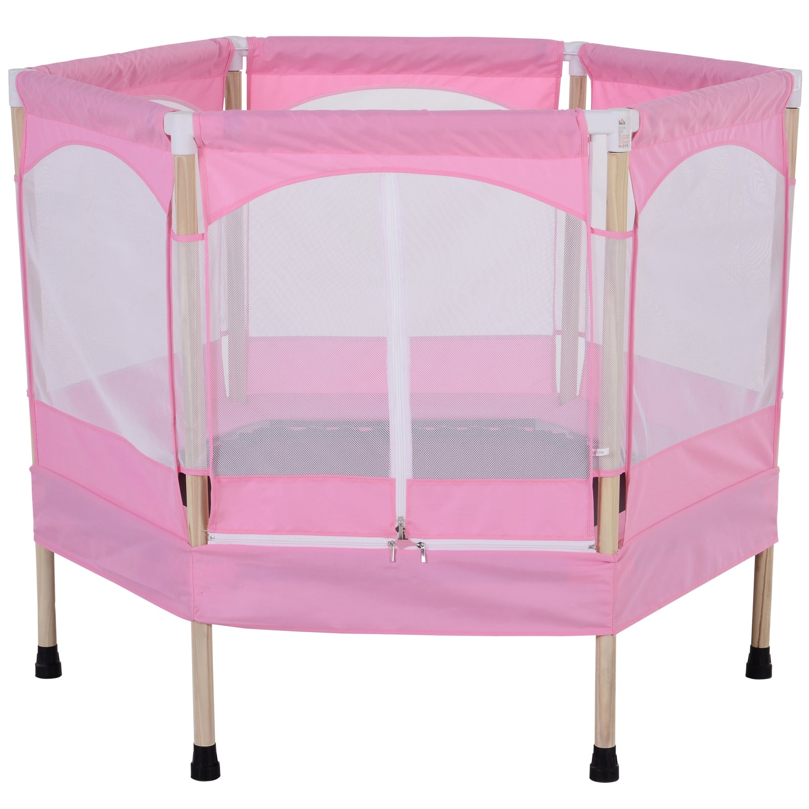 Trampolim Infantil Rosa 126x109x98cm para Crianças acima de 3 Anos
