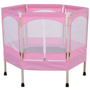 Trampolim Infantil Rosa 126x109x98cm para Crianças acima de 3 Anos