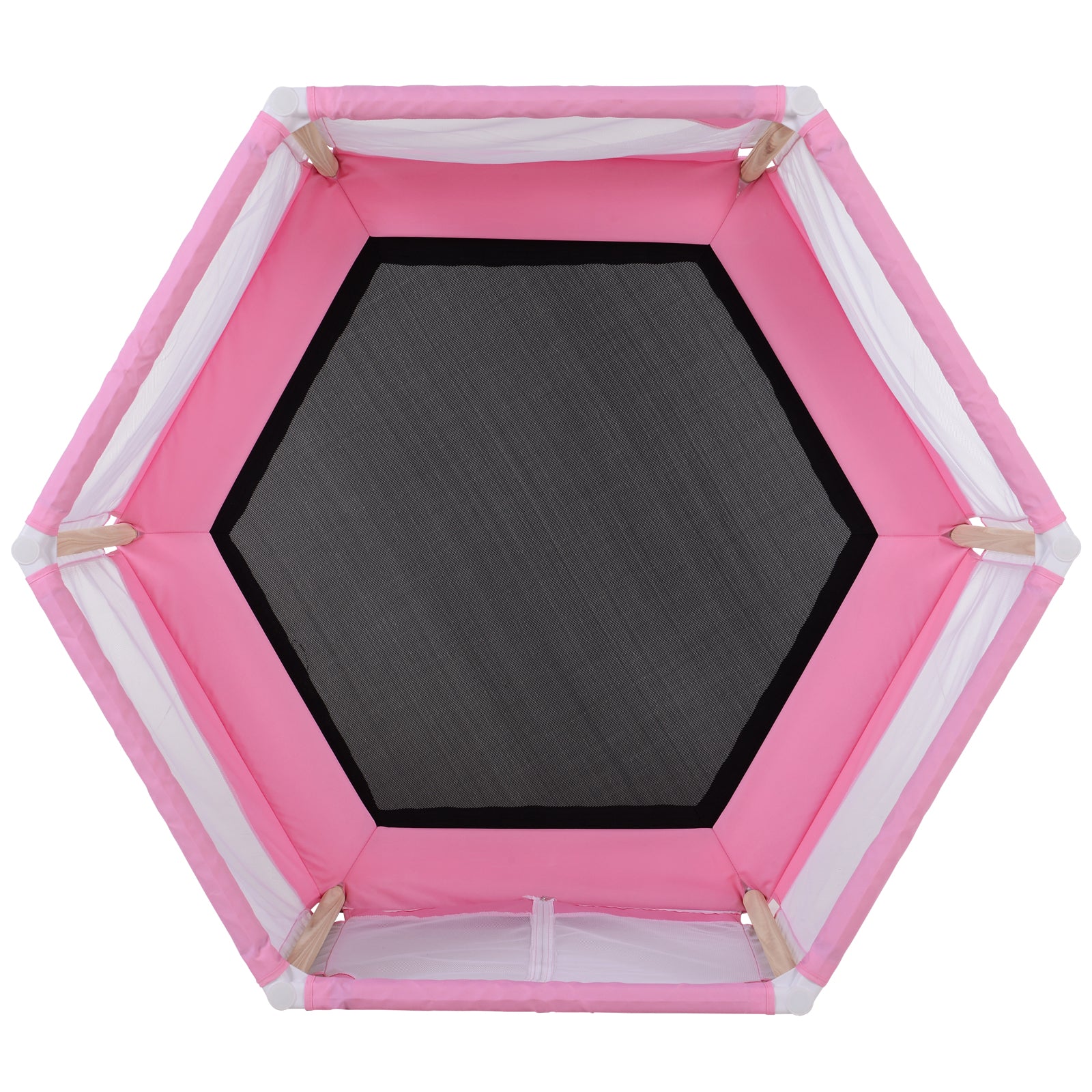Trampolim Infantil Rosa 126x109x98cm para Crianças acima de 3 Anos