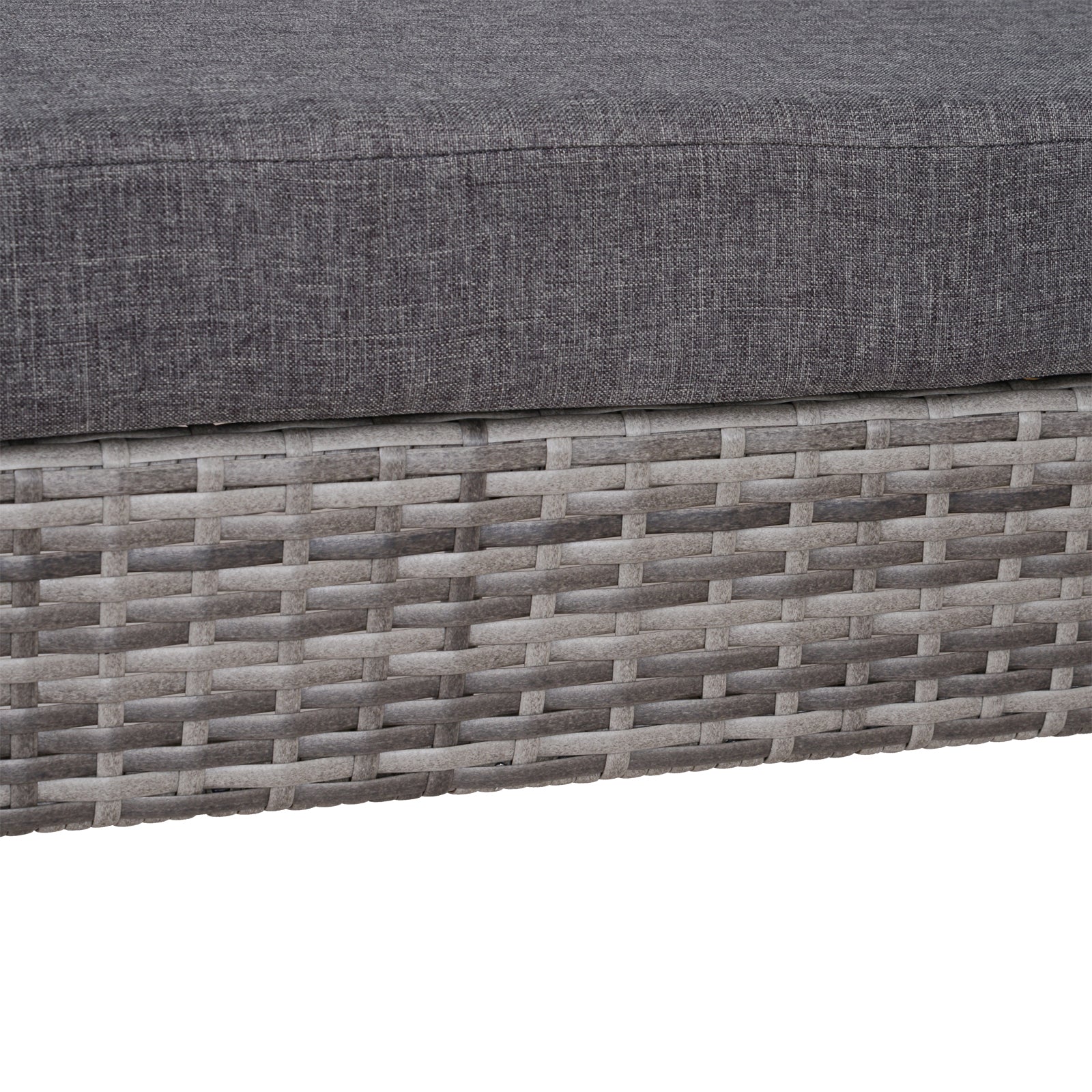 Banco de Jardim de Vime Cinzento 118x75x79 cm com Almofada Amovível