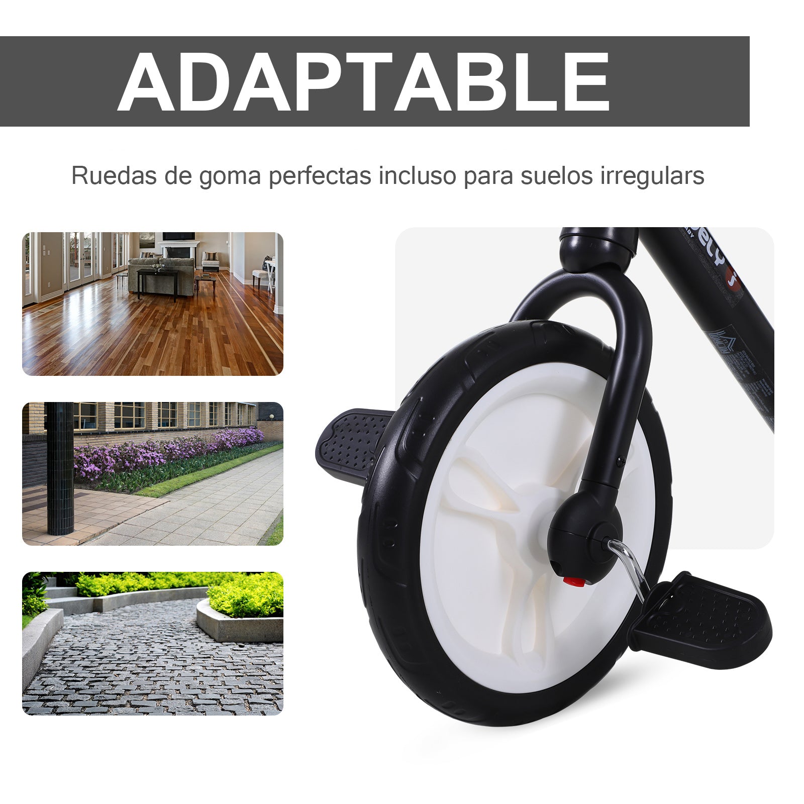 Bicicleta 2 em 1 com Assento Ajustável 33-38cm Cor Preto 85x36x54 cm