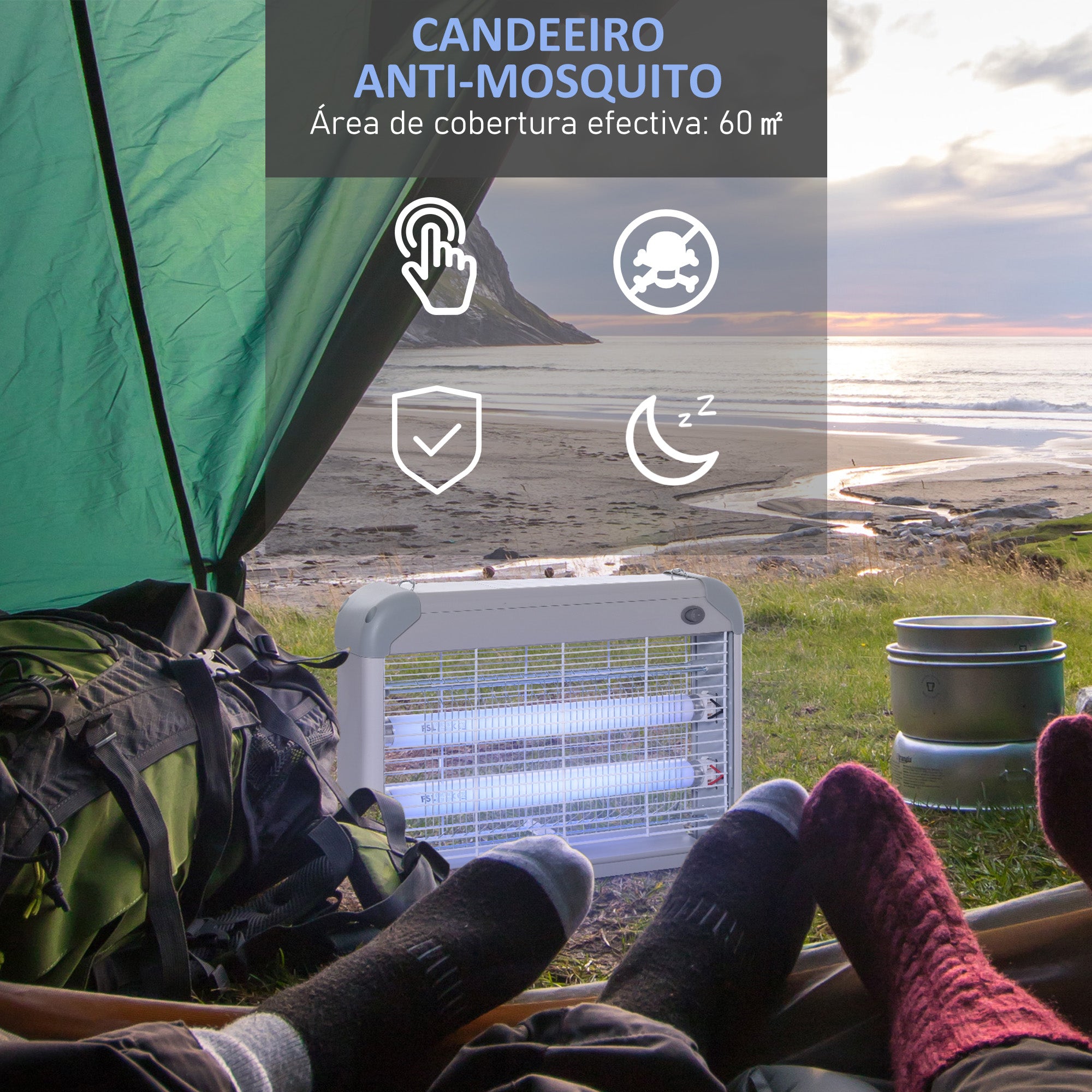 Lâmpada Anti-mosquito Elétrica UV 20W 39x7.5x26.5 cm - Branco