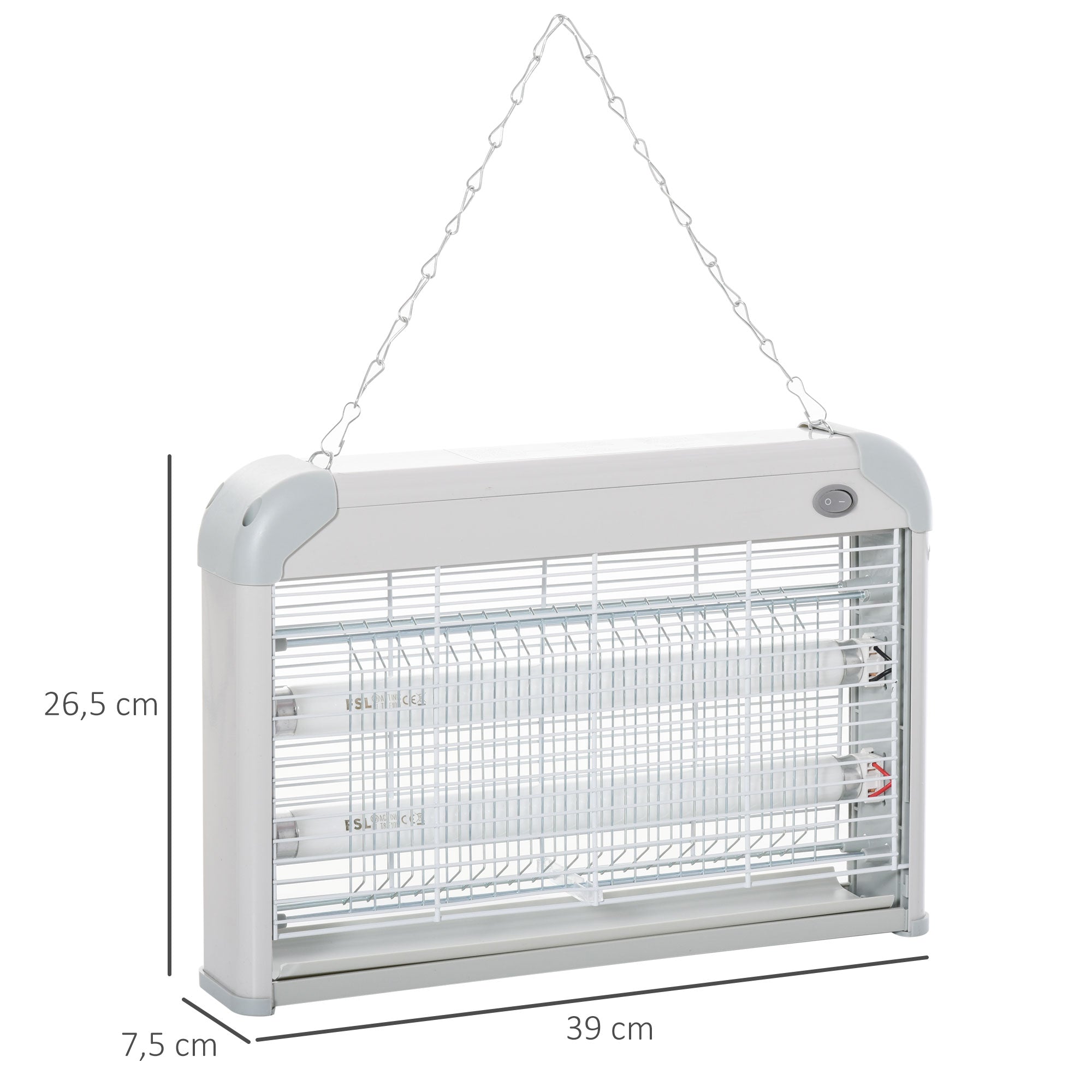 Lâmpada Anti-mosquito Elétrica UV 20W 39x7.5x26.5 cm - Branco