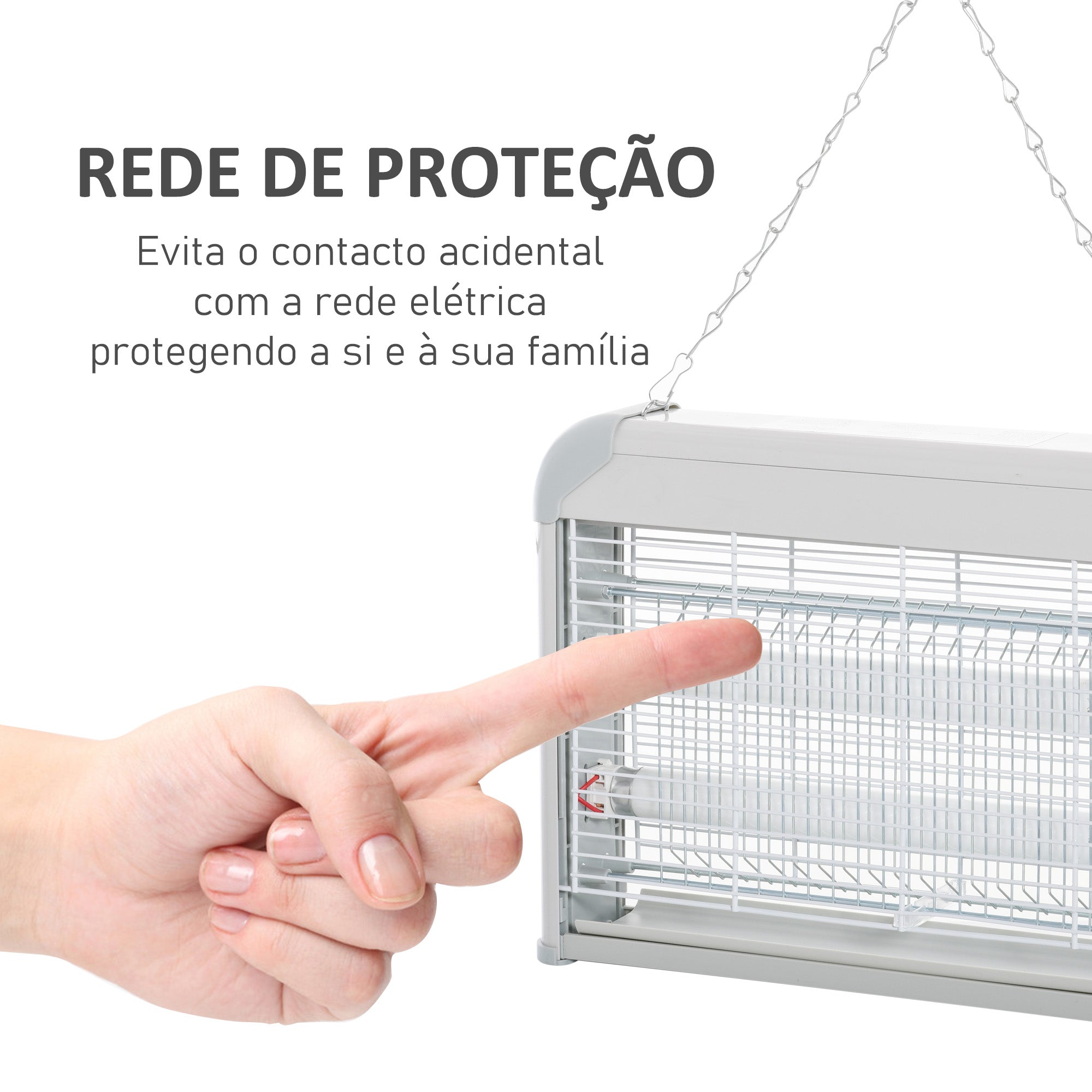 Lâmpada Anti-mosquito Elétrica UV 20W 39x7.5x26.5 cm - Branco