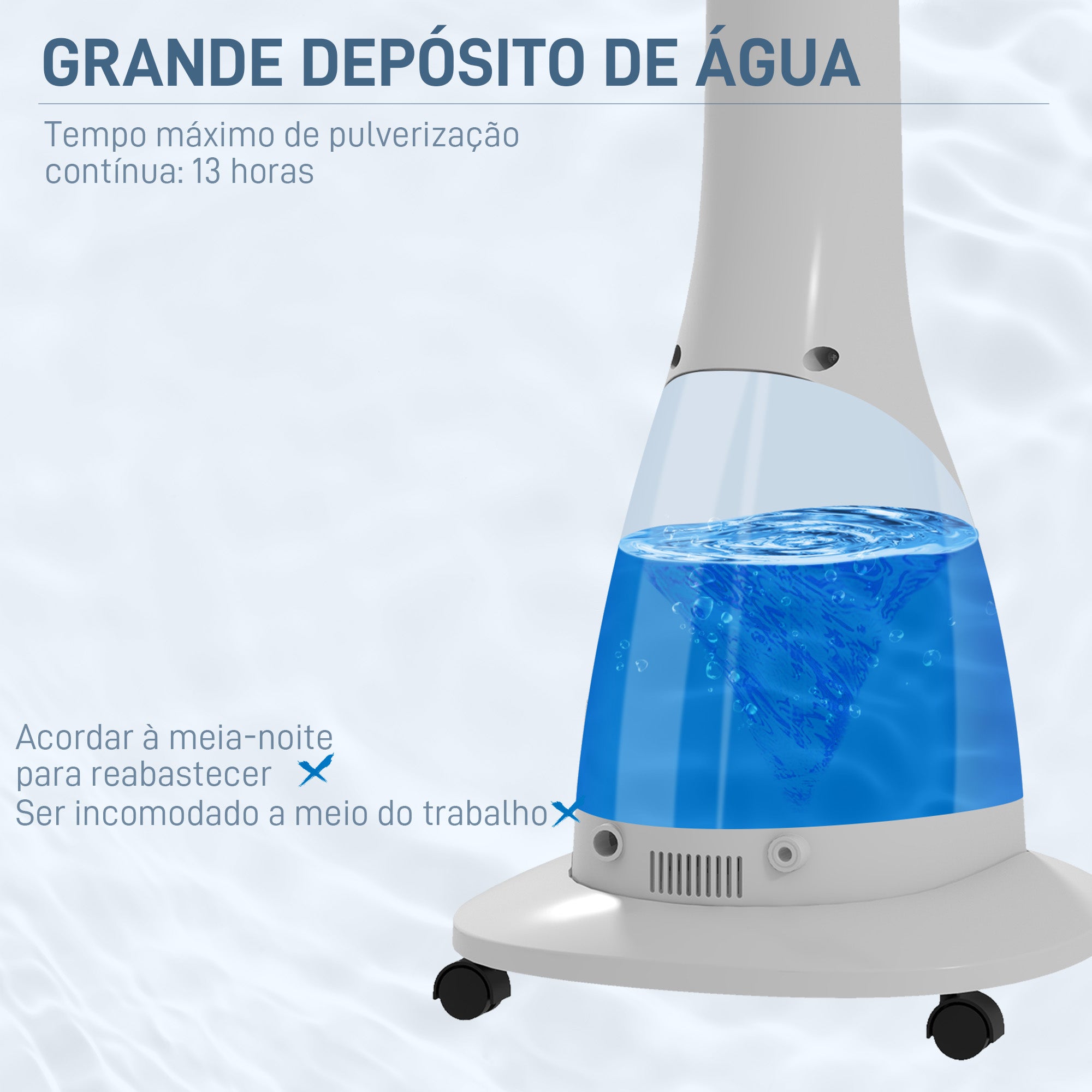 Ventoinha Nebulizadora de Pé Branca e Preta 44,5x38,5x120 cm