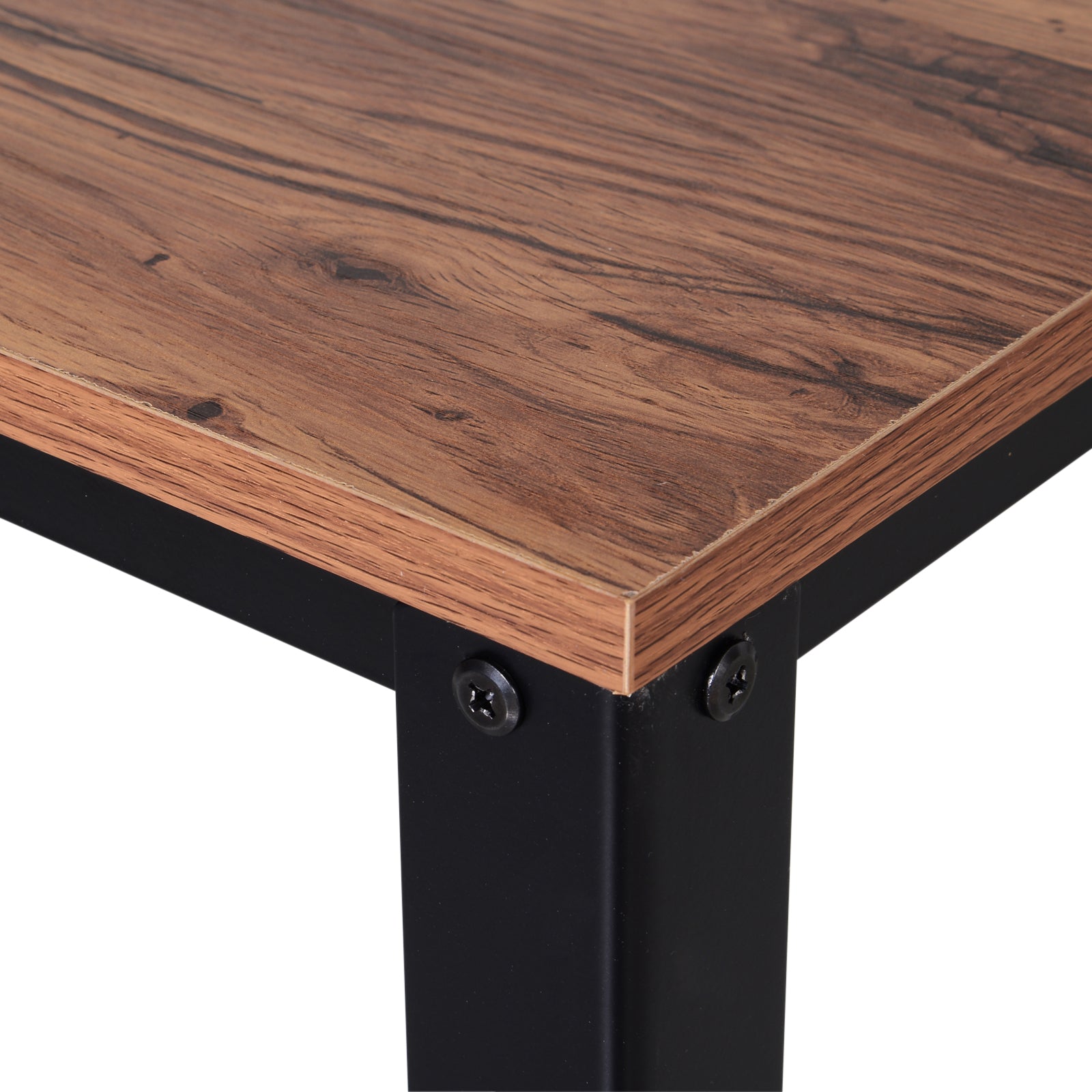Mesa Consola Industrial Marrom e Preto 101x35x80 cm
