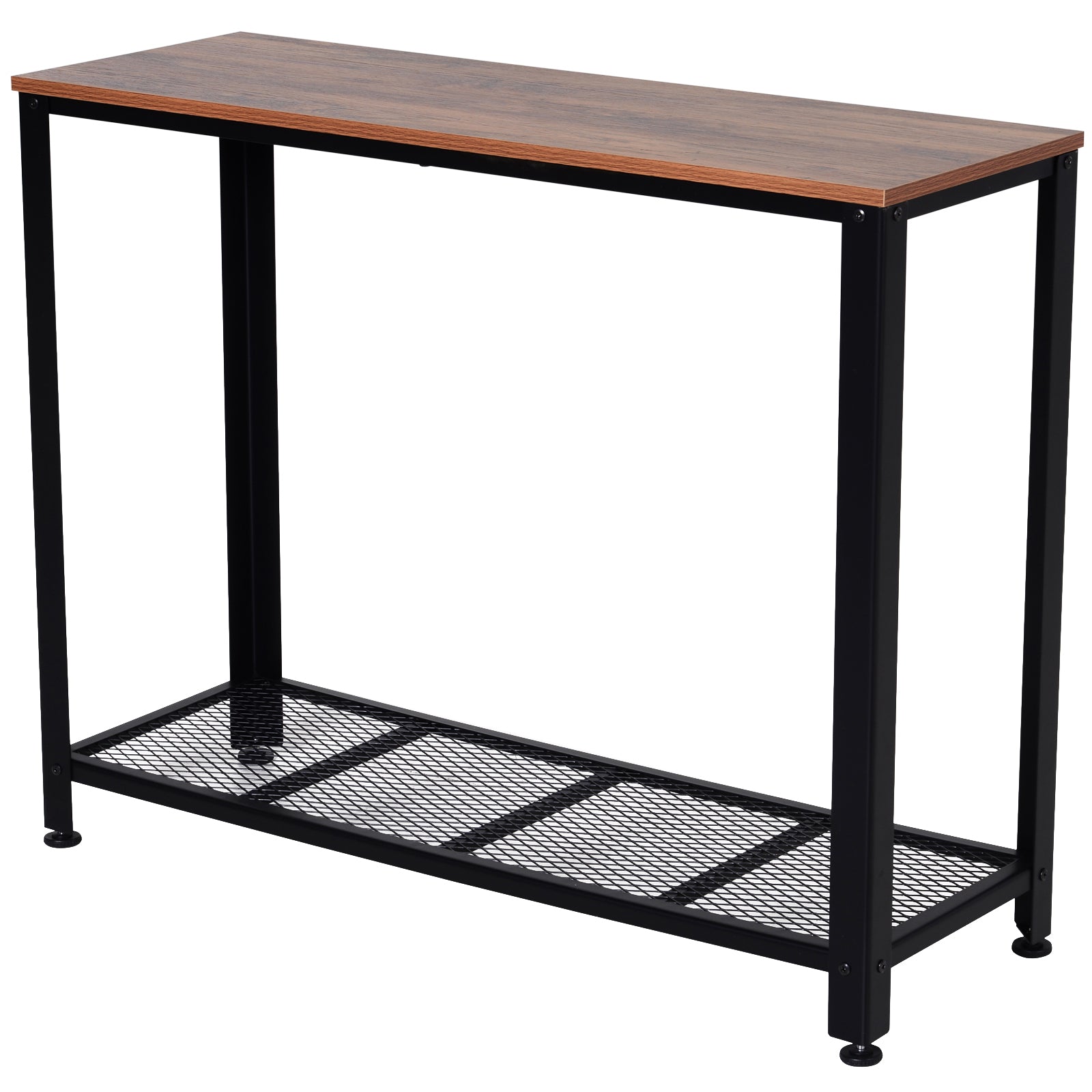 Mesa Consola Industrial Marrom e Preto 101x35x80 cm