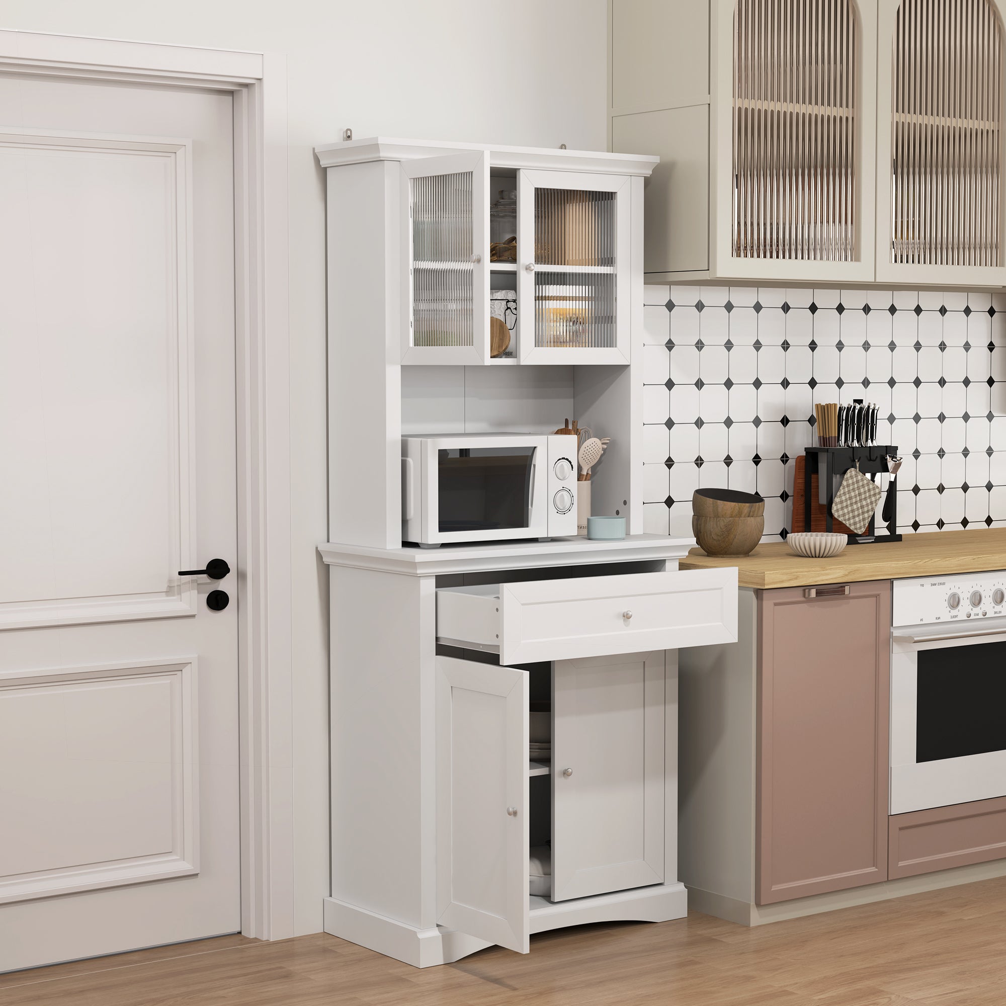 Armário de Cozinha Moderno Branco 79x40x180 cm