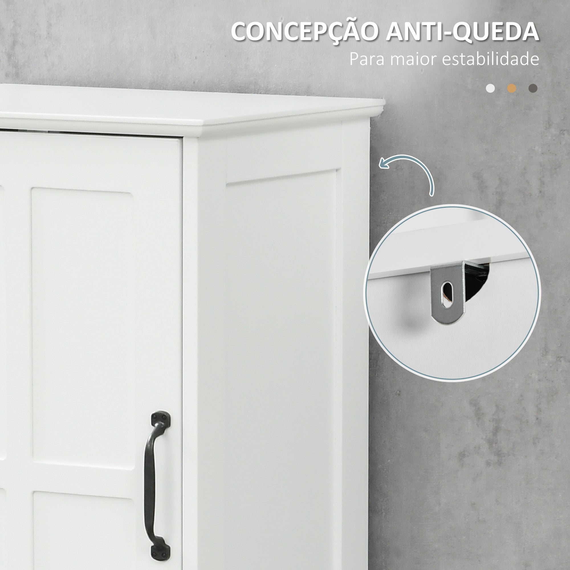 Coluna de Casa de Banho Móvel Auxiliar Branca 40x30x164 cm