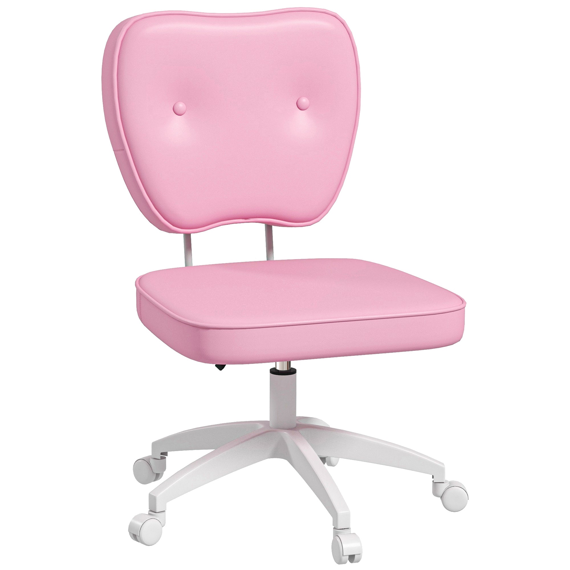 Cadeira de Escritório Estofada em Rosa 46x59x82-92 cm