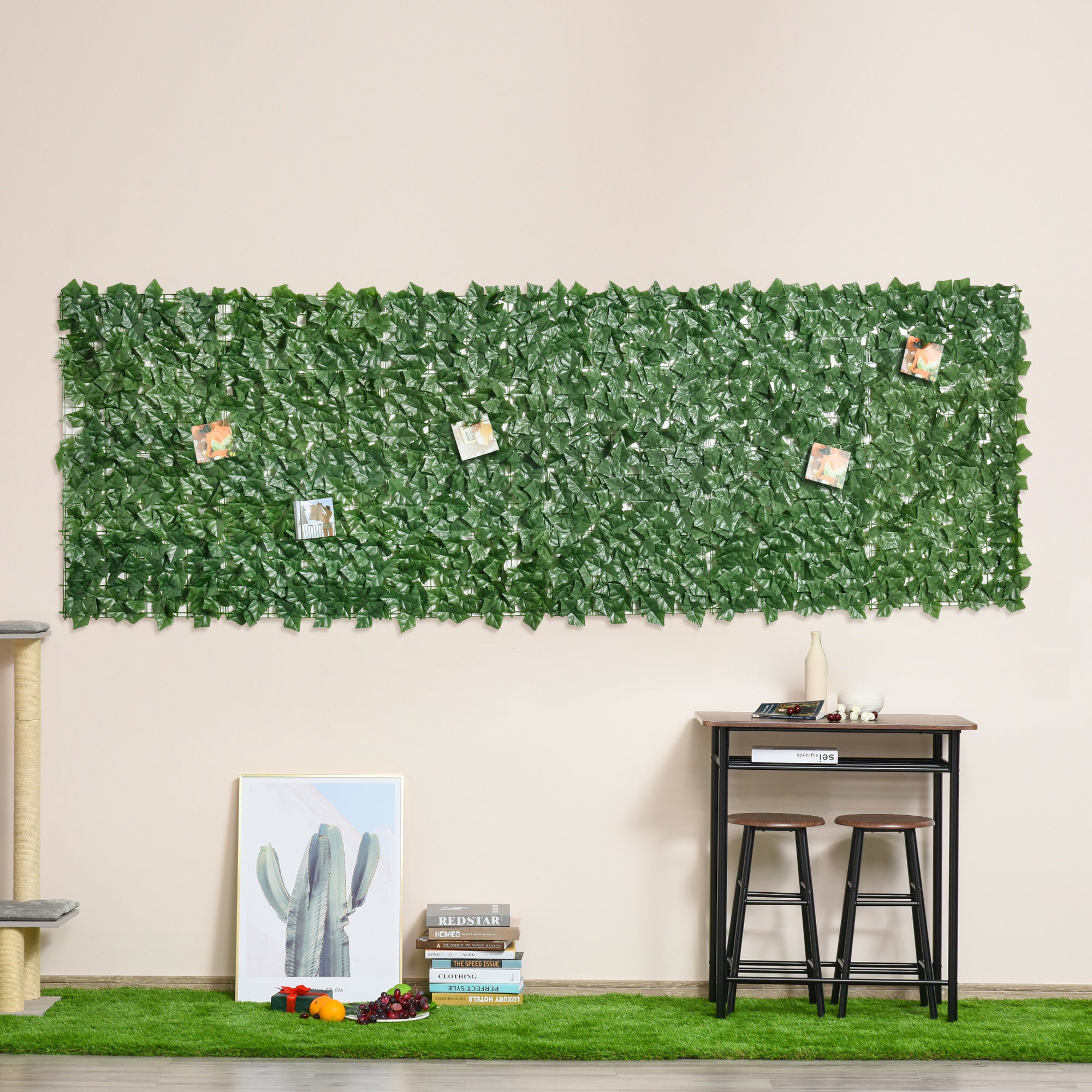 Vedação Artificial em Rolo 300x100 cm Verde - Decoração de Privacidade para Jardim Exterior