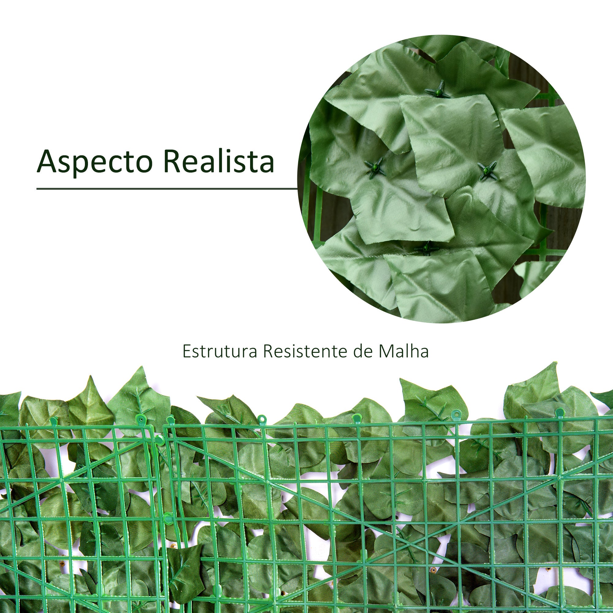Vedação Artificial em Rolo 300x100 cm Verde - Decoração de Privacidade para Jardim Exterior