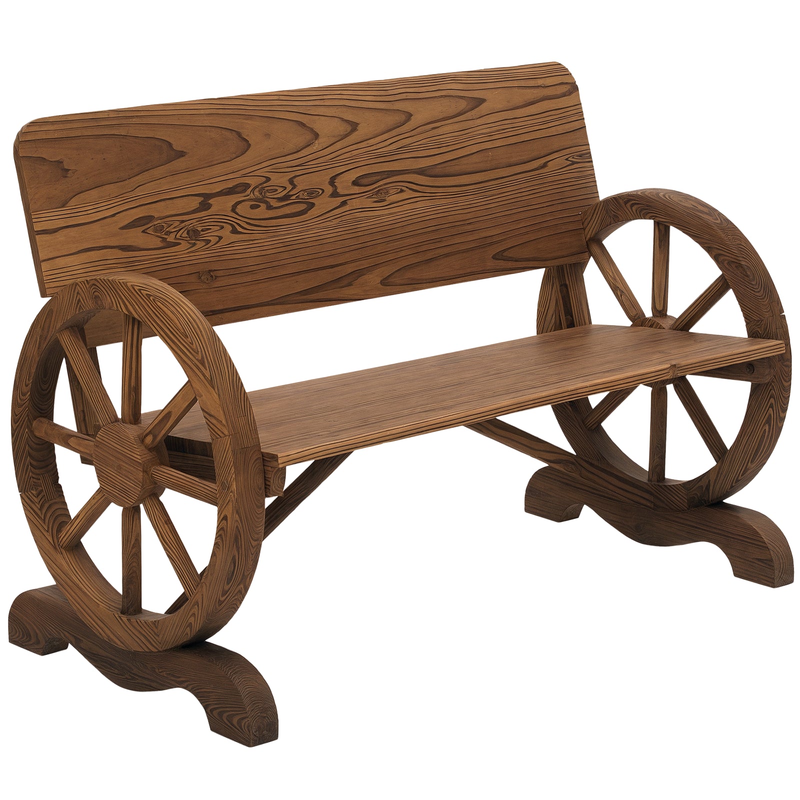 Banco de Jardim de Madeira Marrom 114x58x80 cm - Estilo Rústico e Resistente