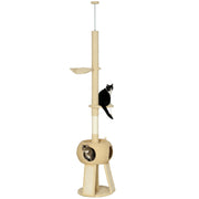 Arranhador para Gatos Chão ao Teto Ø48x225-255 cm Bege