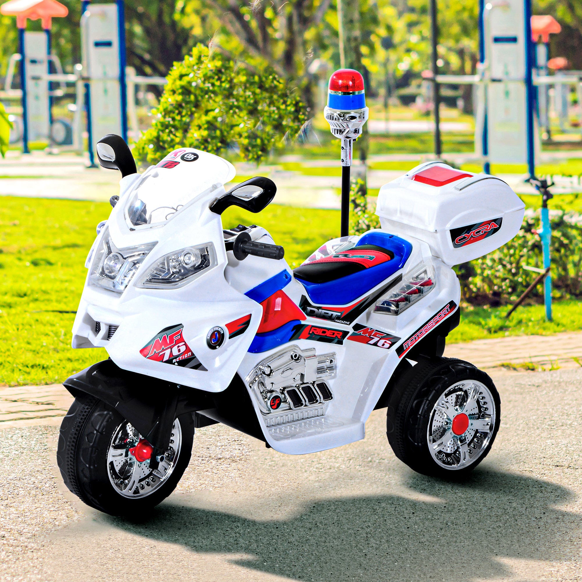 Triciclo Elétrico Infantil com Caixa de Armazenamento - 112x51x72,5 cm - Blanco