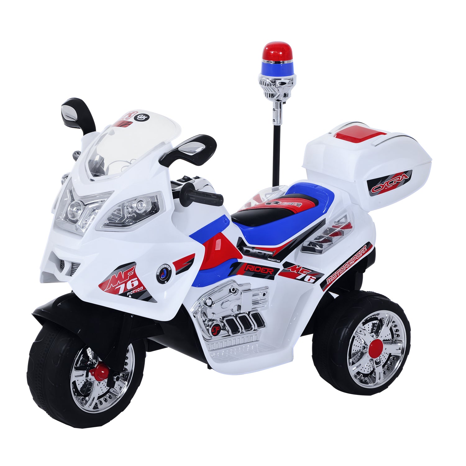 Triciclo Elétrico Infantil com Caixa de Armazenamento - 112x51x72,5 cm - Blanco