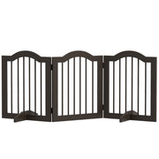 Barreira de Segurança Dobrável para Cães Pequenos - 154,5x29,5x61 cm - Marrom Escuro