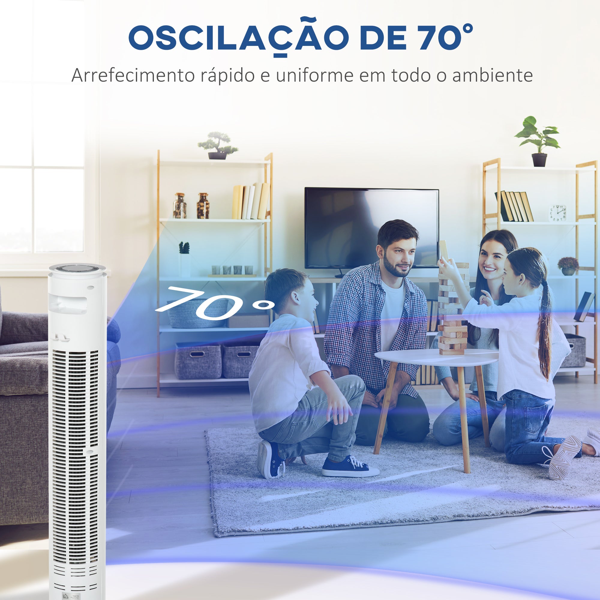 Ventoinha de Coluna Ø22x77 cm - Branco
