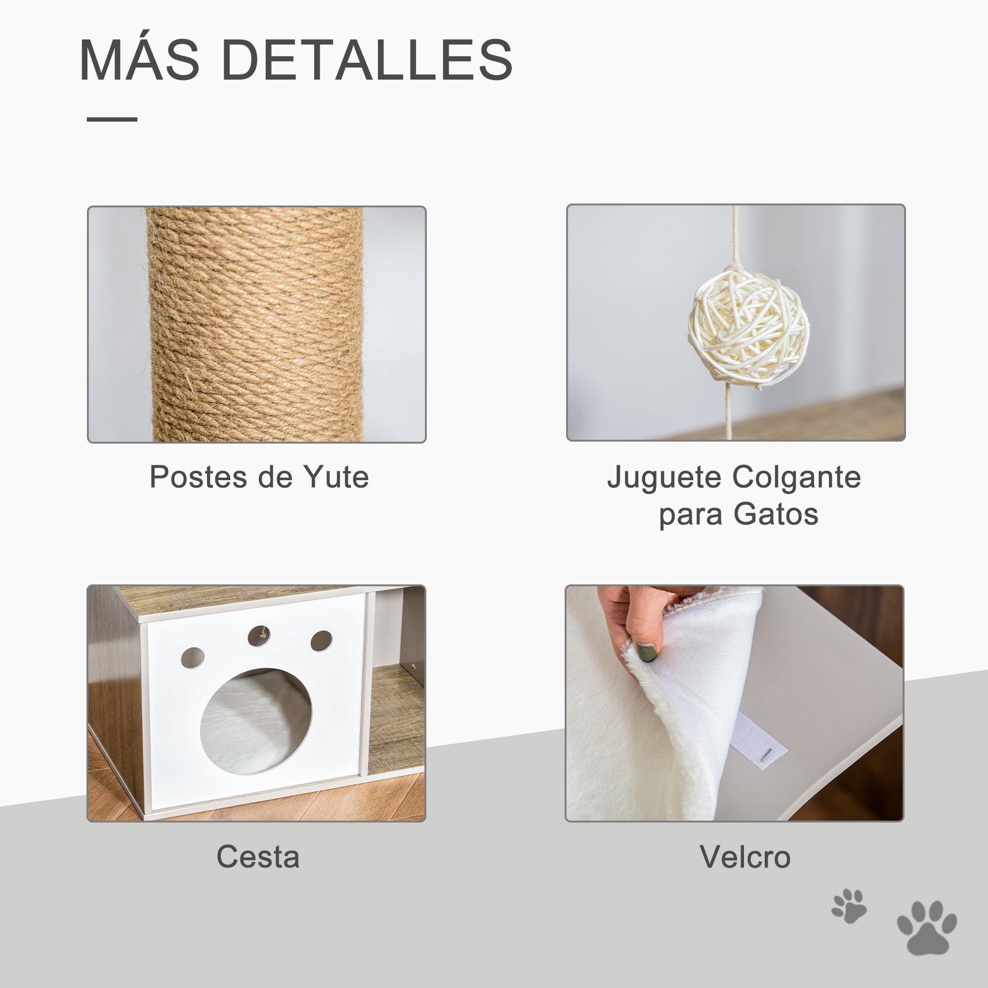 Arranhador para Gatos 60x37x74 cm Branco