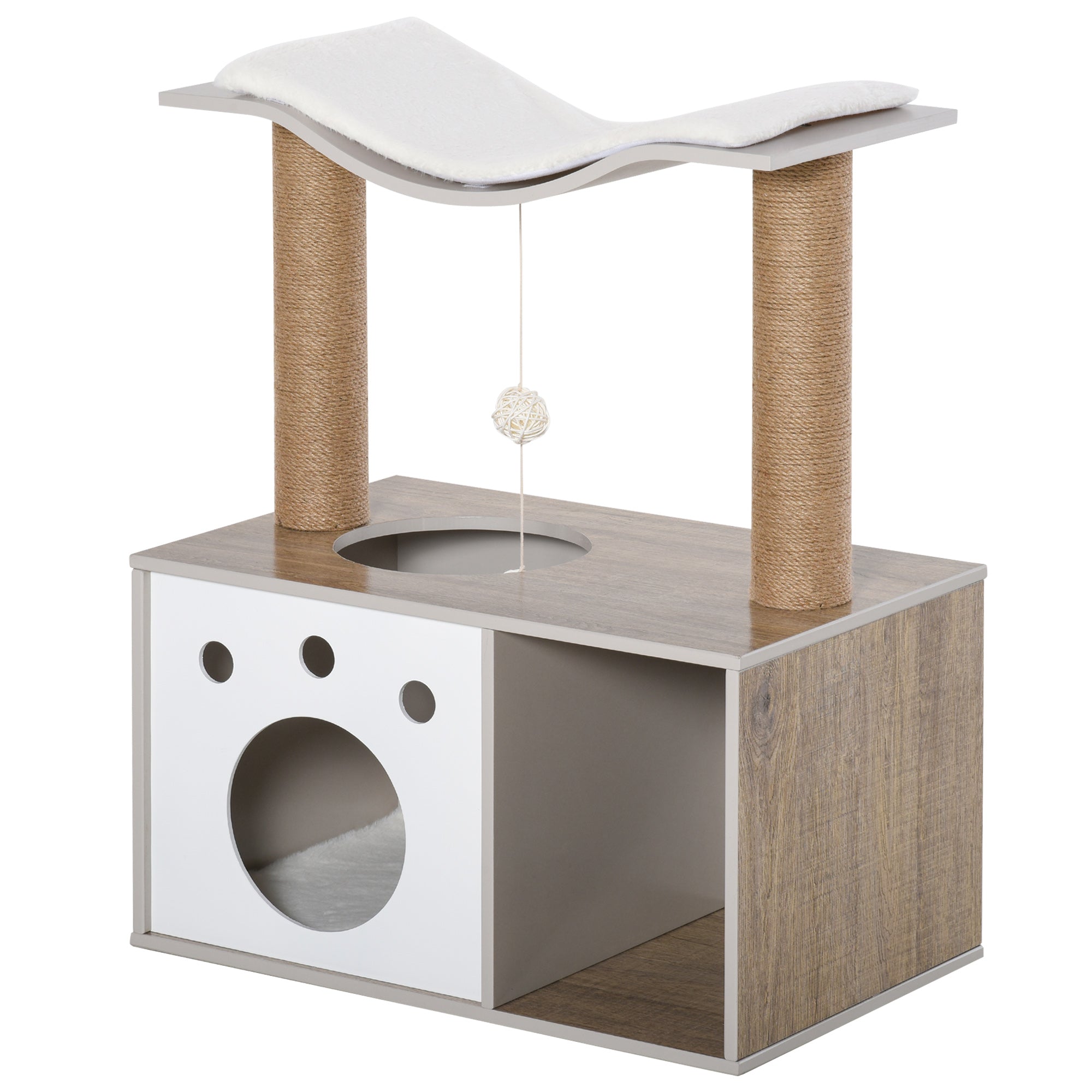 Arranhador para Gatos 60x37x74 cm Branco