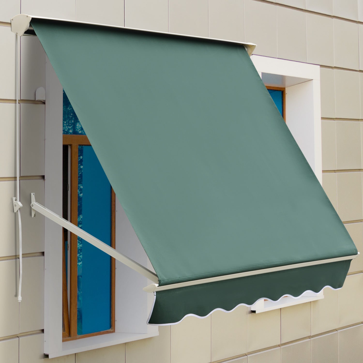 Toldo Manual de Alumínio Retrátil Verde 180x70 cm