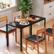 Mesa de Jantar Retangular de Vidro Temperado – 120x60x75 cm – Preto