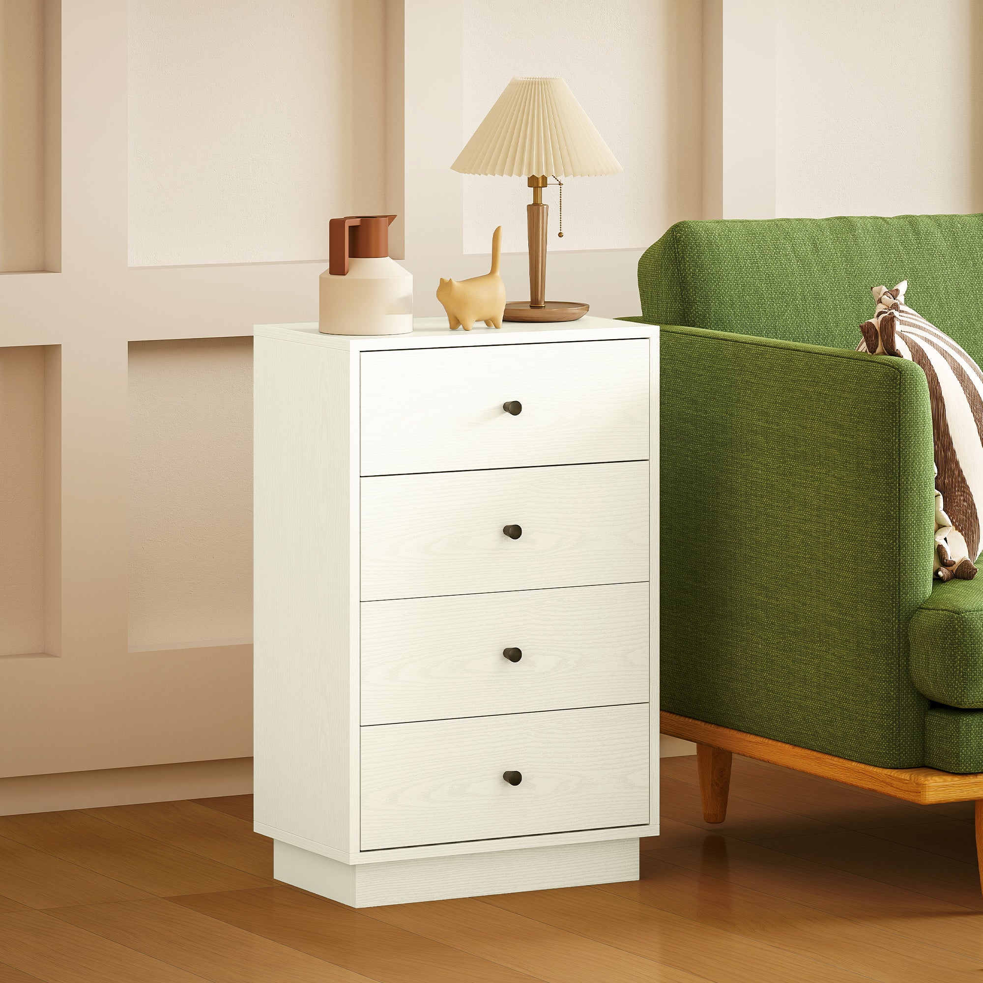 Cómoda Moderna de 4 Gavetas Branca 47x29x75 cm