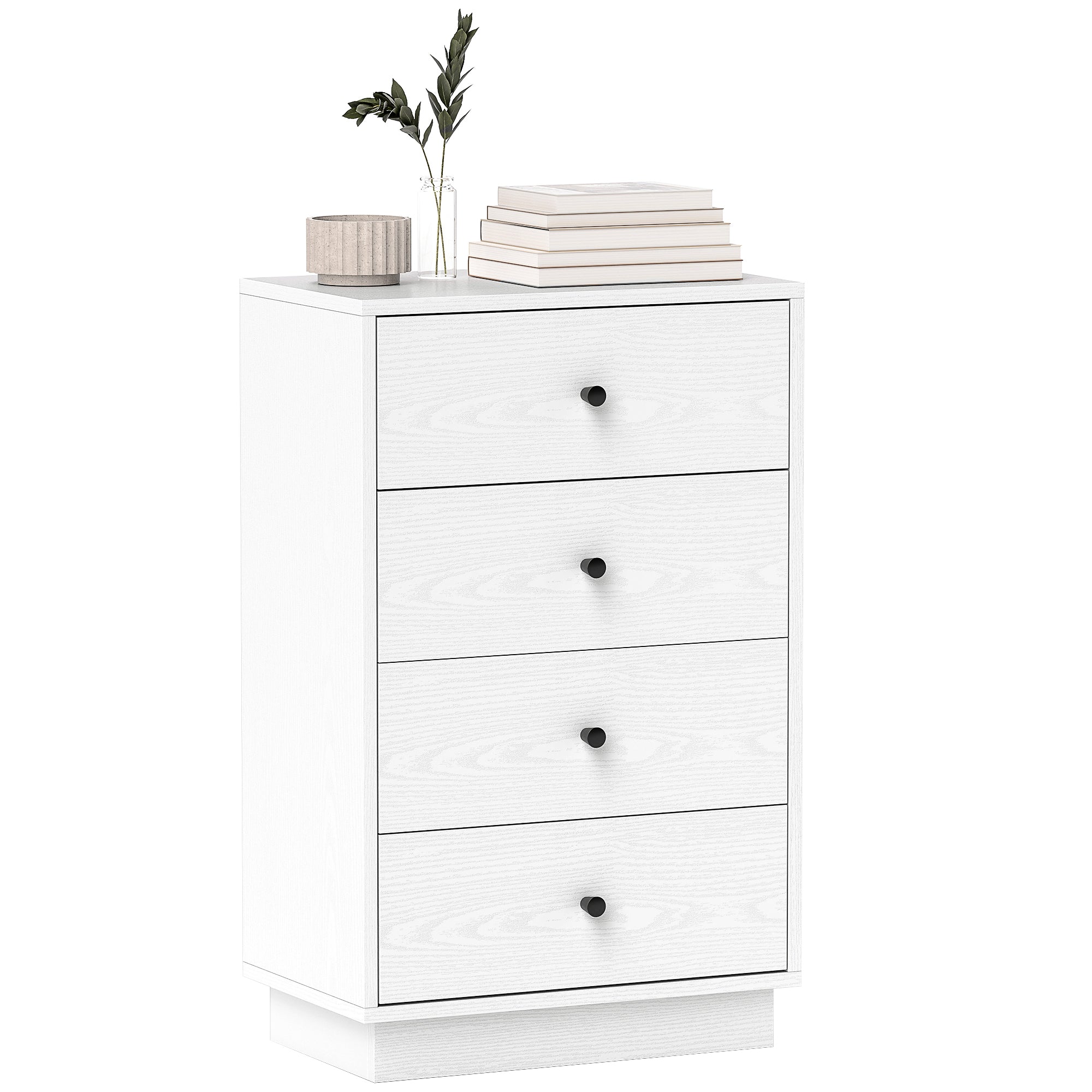 Cómoda Moderna de 4 Gavetas Branca 47x29x75 cm
