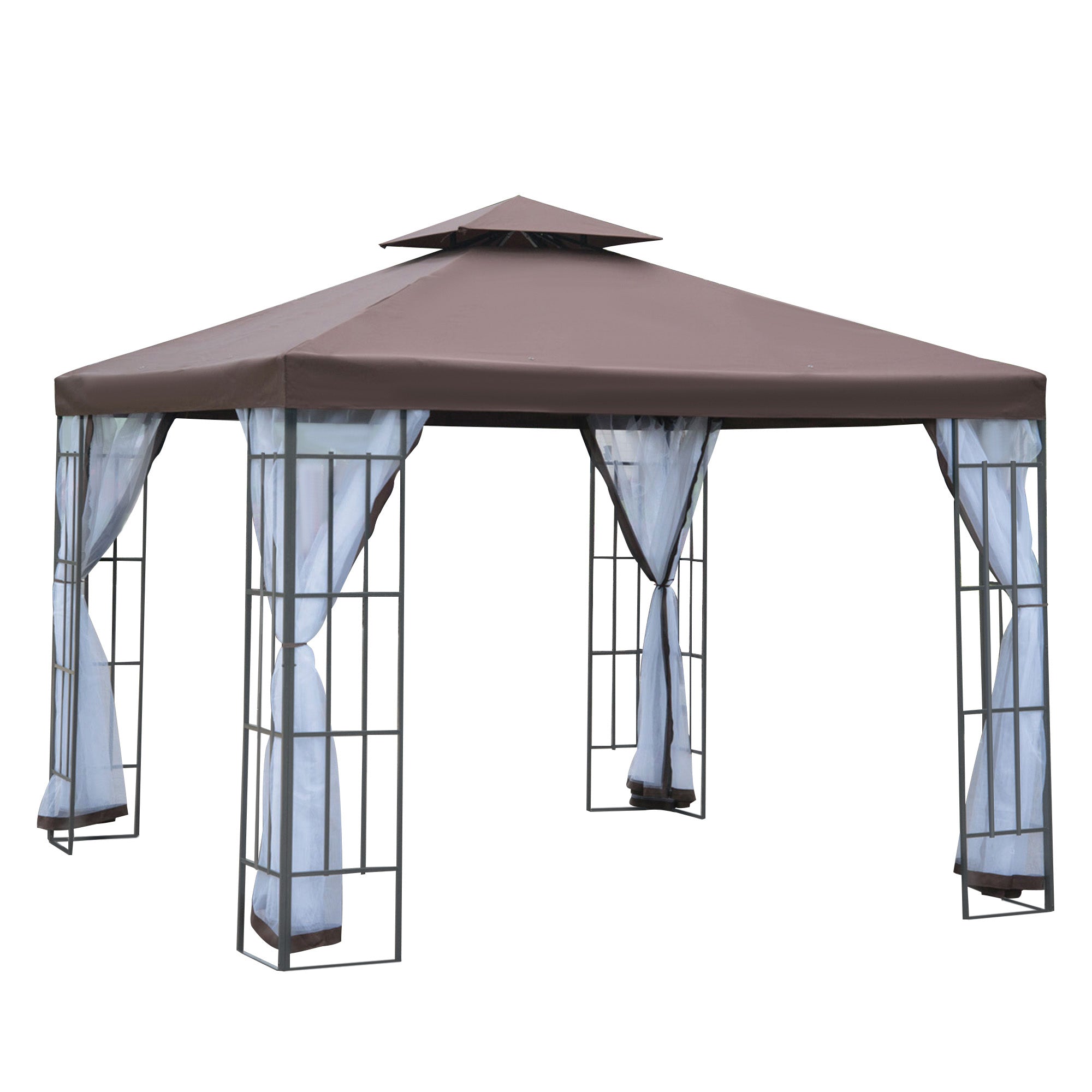 Pérgola de Jardim – 300x300x265 cm – Cor Marrom – Aço