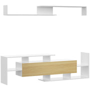 Móvel de TV Moderno 153,6x25x42cm Branco e Madeira