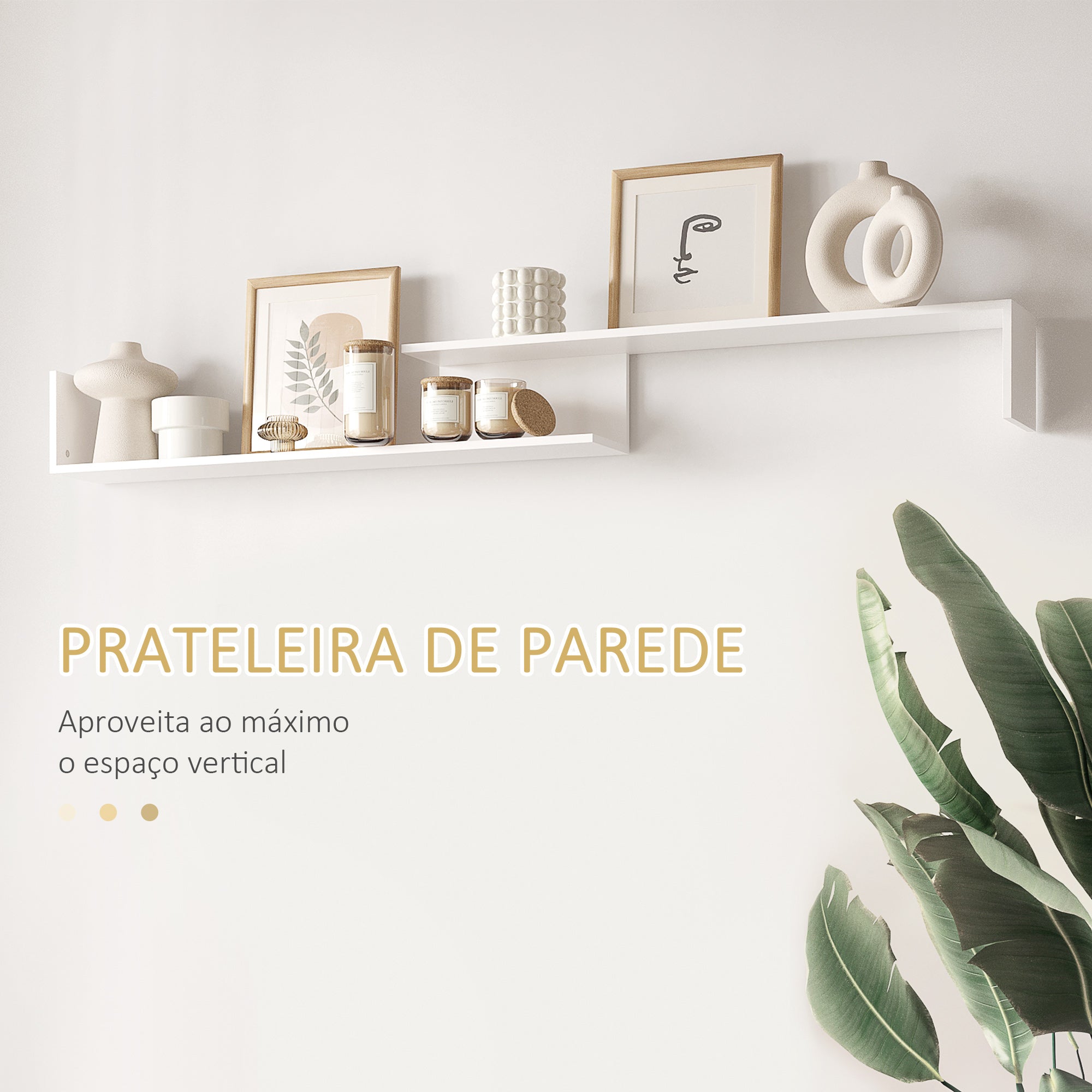 Móvel de TV Moderno 153,6x25x42cm Branco e Madeira