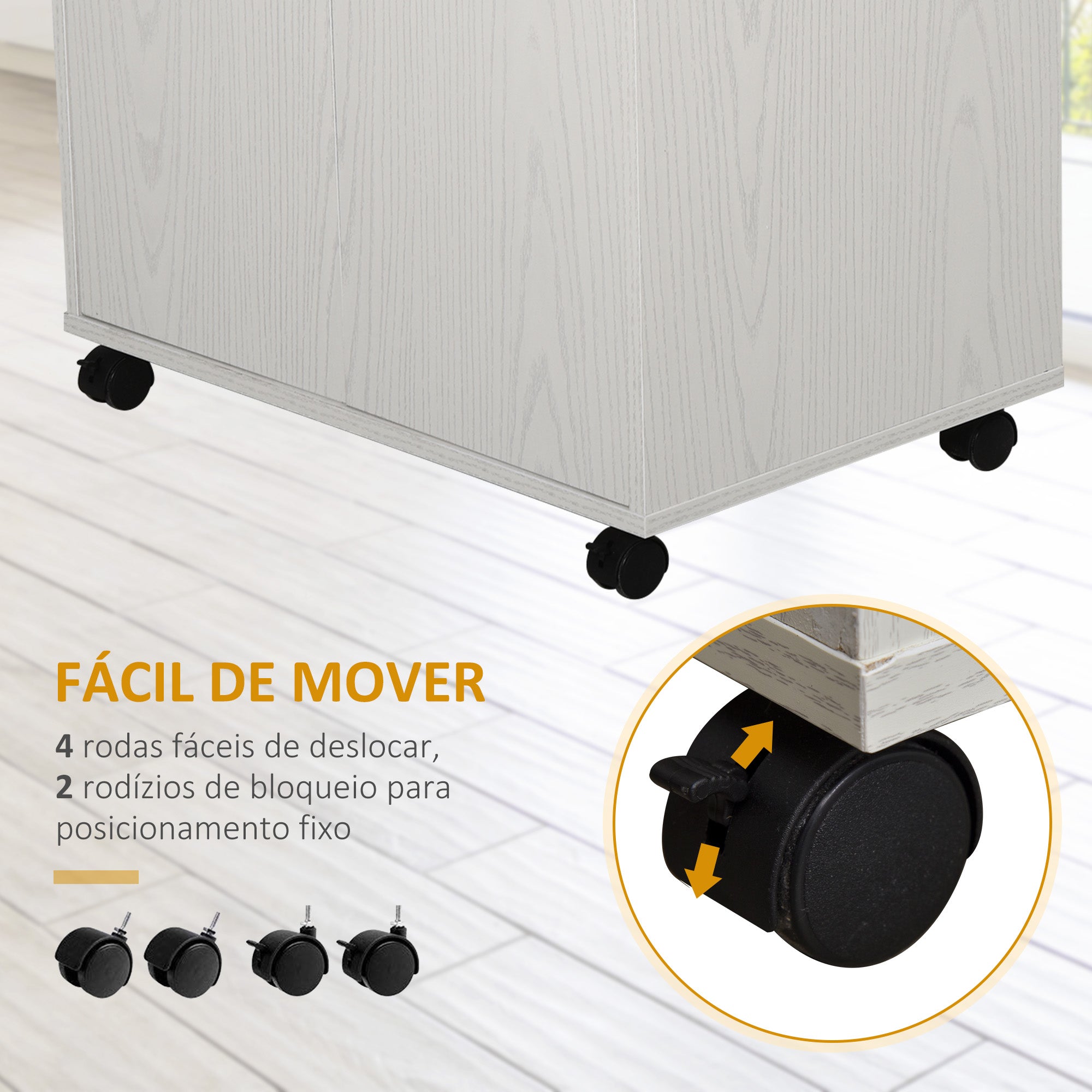 Armário Auxiliar para Microondas 60,4x40,3x97 cm - Cor Branco