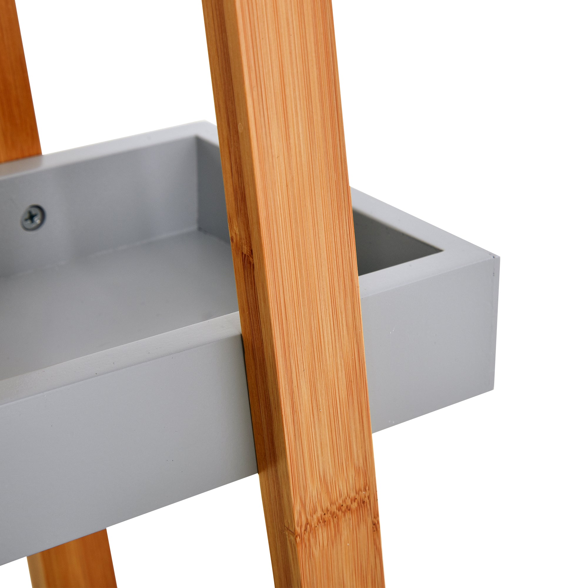 Estante de Bambú para Casa de Banho 30x18x81cm - Madeira e Cinza