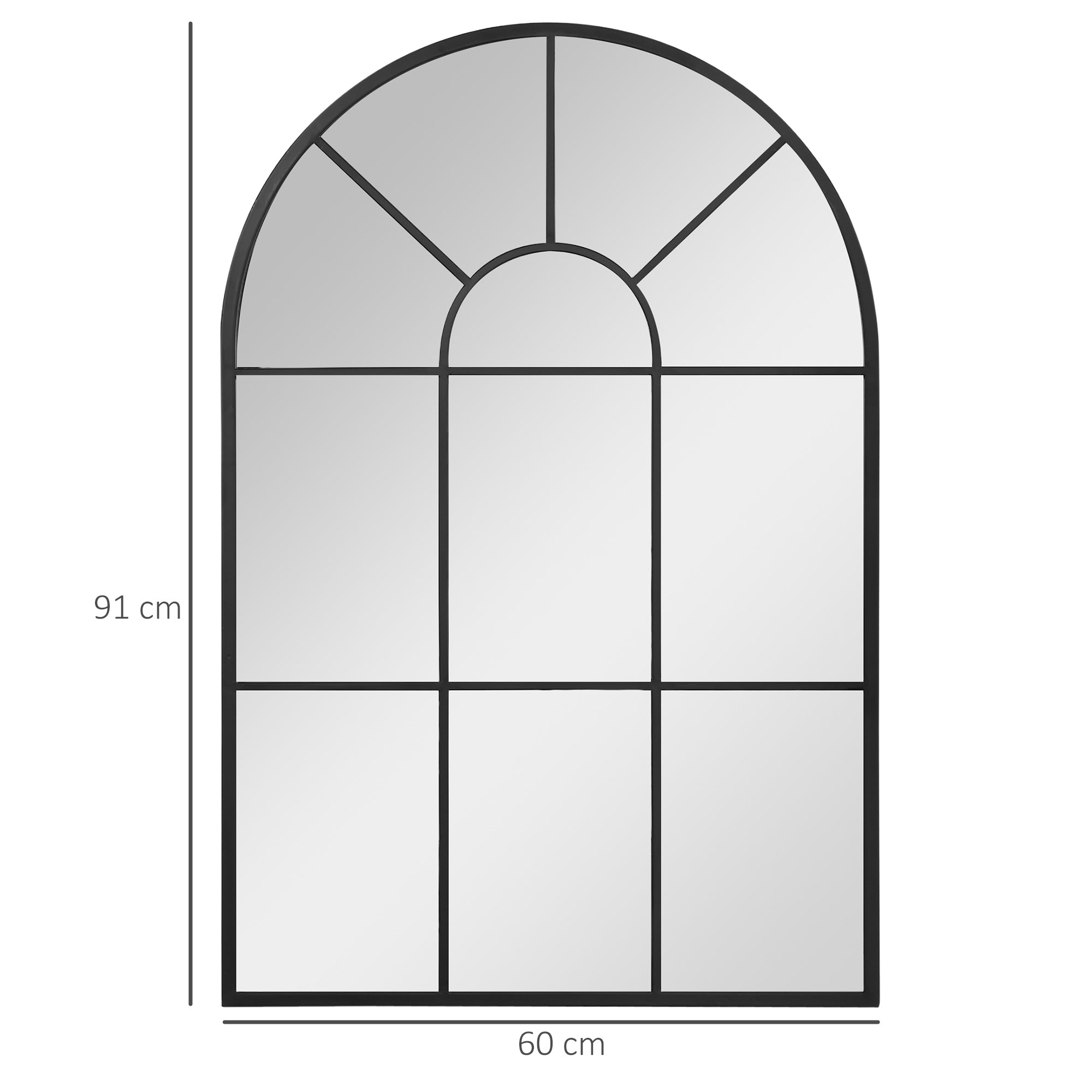 Espelho Decorativo de Parede 60x91 cm - Cor Preto