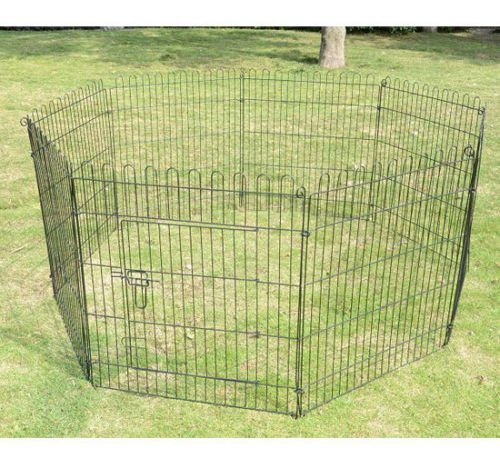 Parque para Animais de Estimação Ø158x76 cm Preto