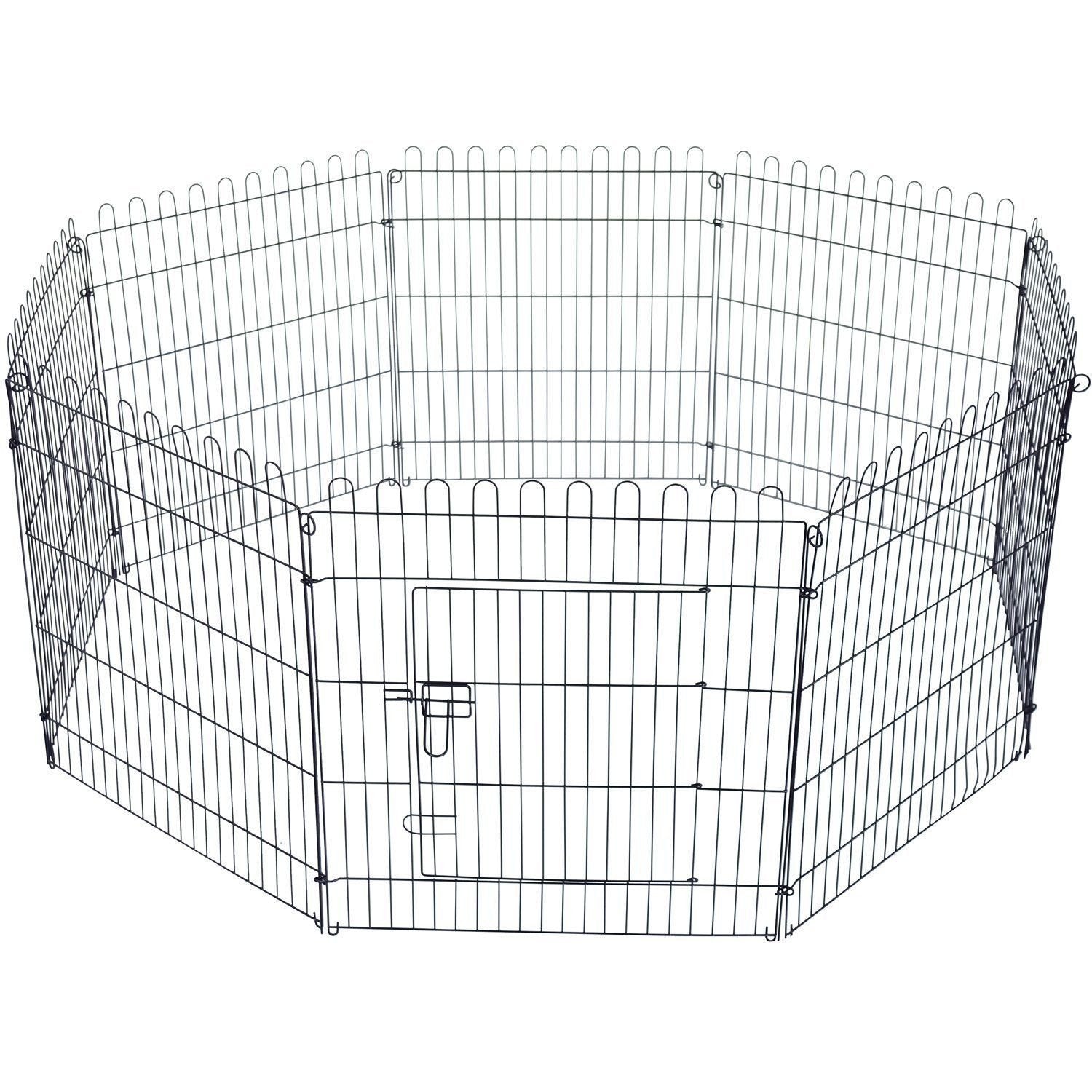 Parque para Animais de Estimação Ø158x76 cm Preto