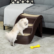 Escada para Cães de 3 Degraus – 49x38x38 cm – Marrom – Polipropileno